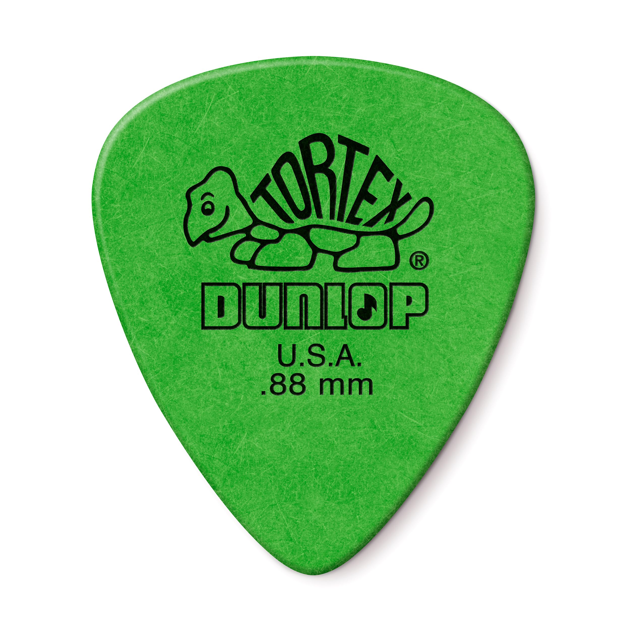 Dunlop Tortex Standard .88mm Green Guitar Pick, 12 Pack