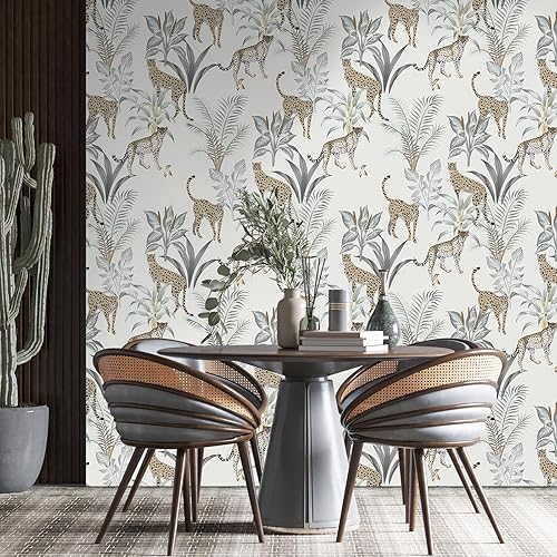 Miniatura 2 de VaryStyle Papel tapiz de bosque de 17.7 x 118 pulgadas, papel tapiz autoadhesivo extraíble de ciervos, zorros, conejos, osos, hongos, musgo, papel