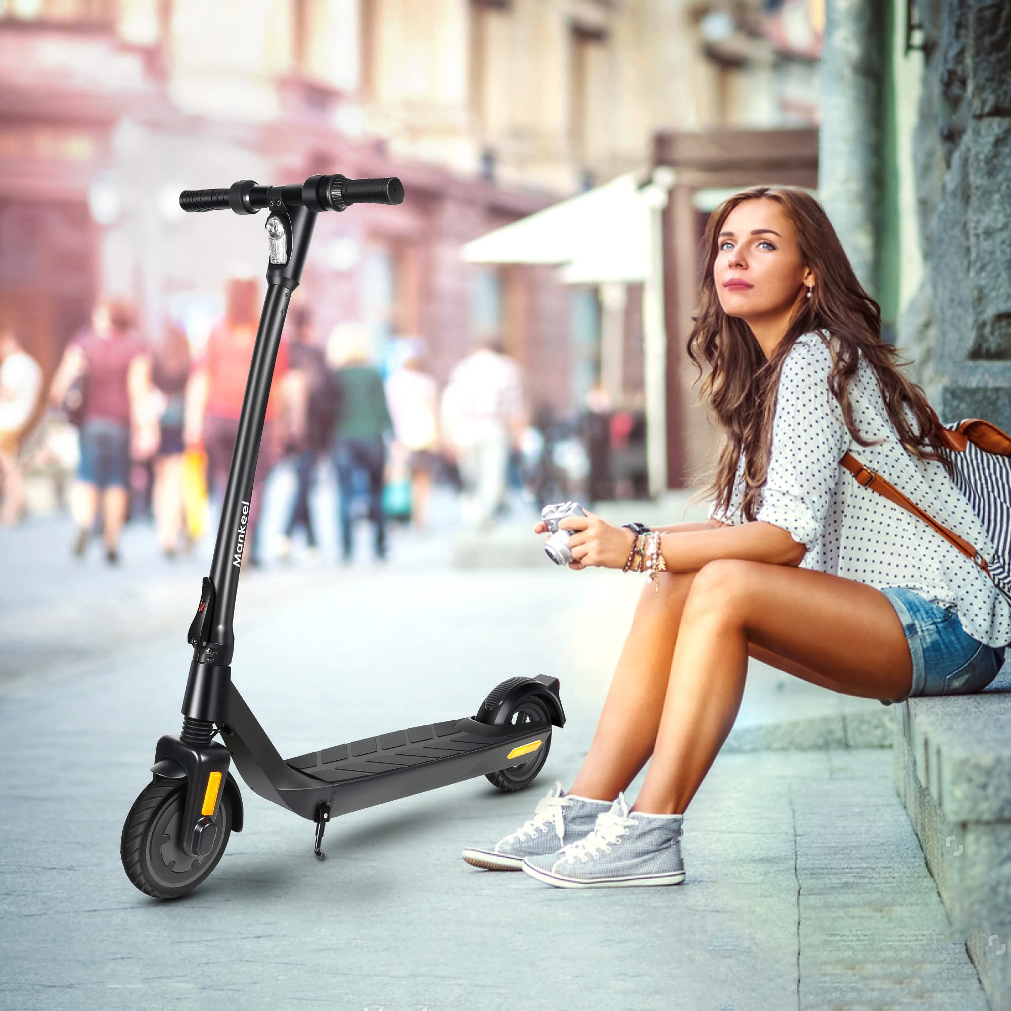 Trottinette électrique Pliable pour Adultes avec Roues Solides de 10 inch, Moteur Max. 1200W, Portée de 50-65 km, 25 km/h, Idéal pour Les Adolescents et Les Adultes (Ampères-Heures, 10.4)