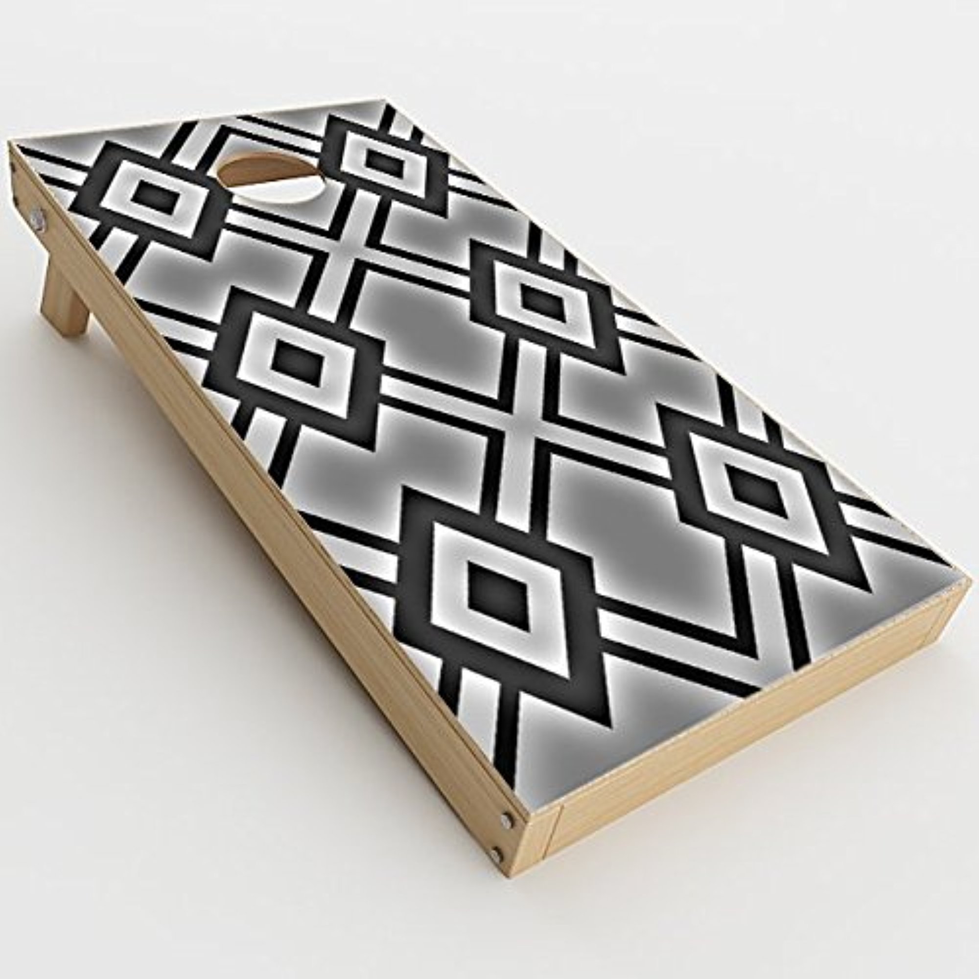 Skin Decal Vinyl Wrap for Cornhole Game Board Bag Toss/Diamond Grey Pattern