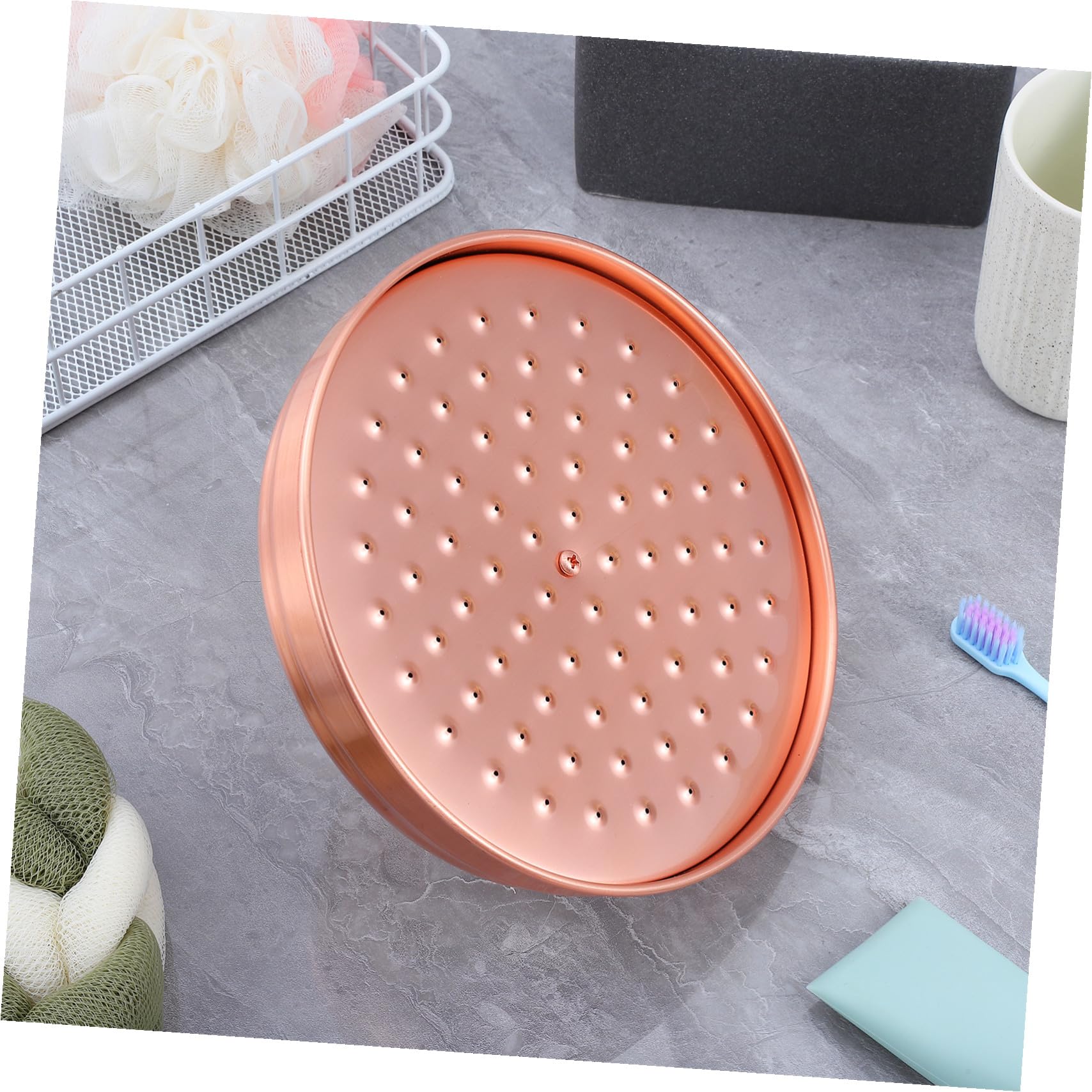 Cabezal de Ducha de Cobre Instalación Sencilla y Diseño Moderno para Baños, Rociador Retro Boquillas de Silicona y Efecto Lluvia Confortable