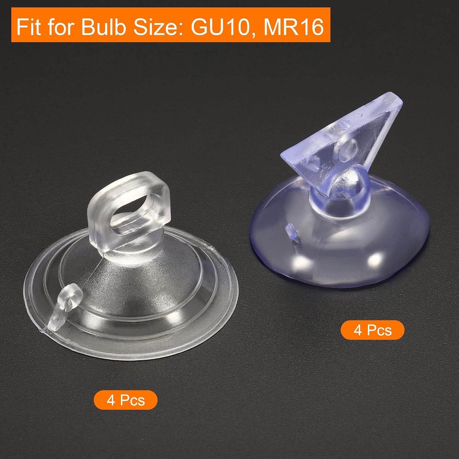 MECCANIXITY Bulb Changers, 35mm 38mm Dia. PVC Suction Cup Light Lamp Replacing Tools for GU10 MR16 Bulbs, 2 Size Clear, Pack of 8