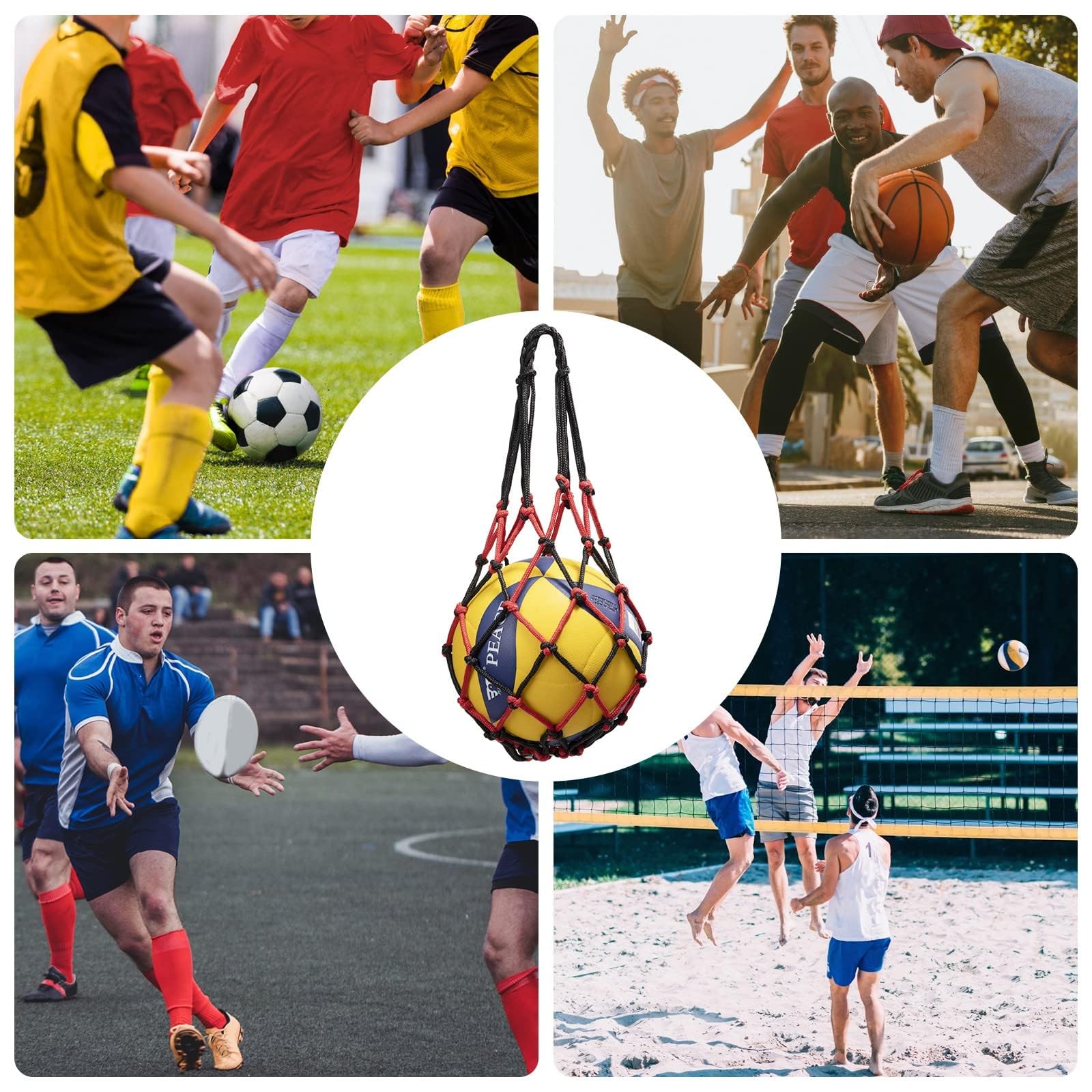 DoGeek Net Bolsas Balones Negro para Baloncesto Voleibol Fútbol