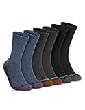 Men's Comfort Crew Socks, Arch Support, Padded Cushion, Moisture Control, Assorted 6 Pack (Size 7-12)
