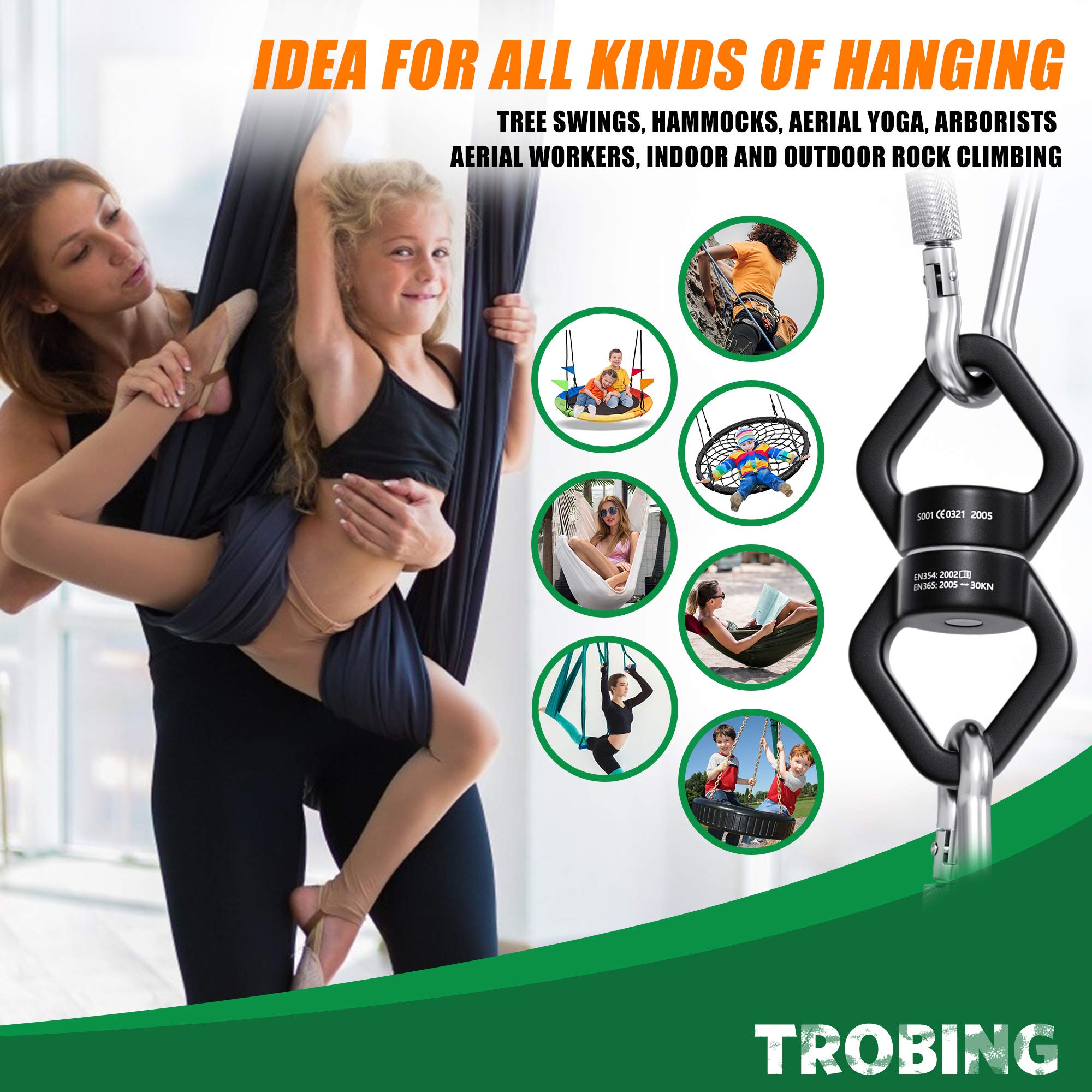 Trobing Swing Swivel,30KN Rotational Safety Device, Swing Swivel Hanger