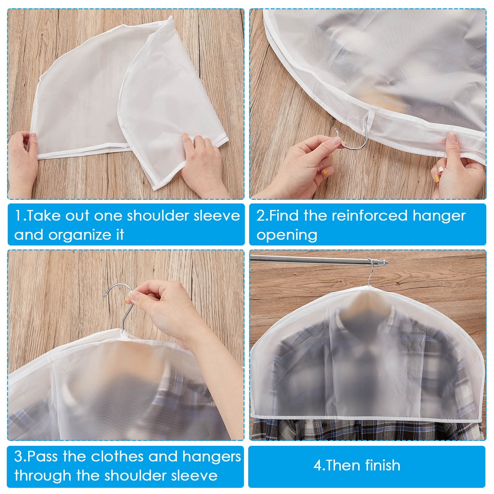 Cubiertas de hombro para ropa, fundas de ropa para armario, abrigos, chaquetas, almacenamiento de armario (80 piezas)