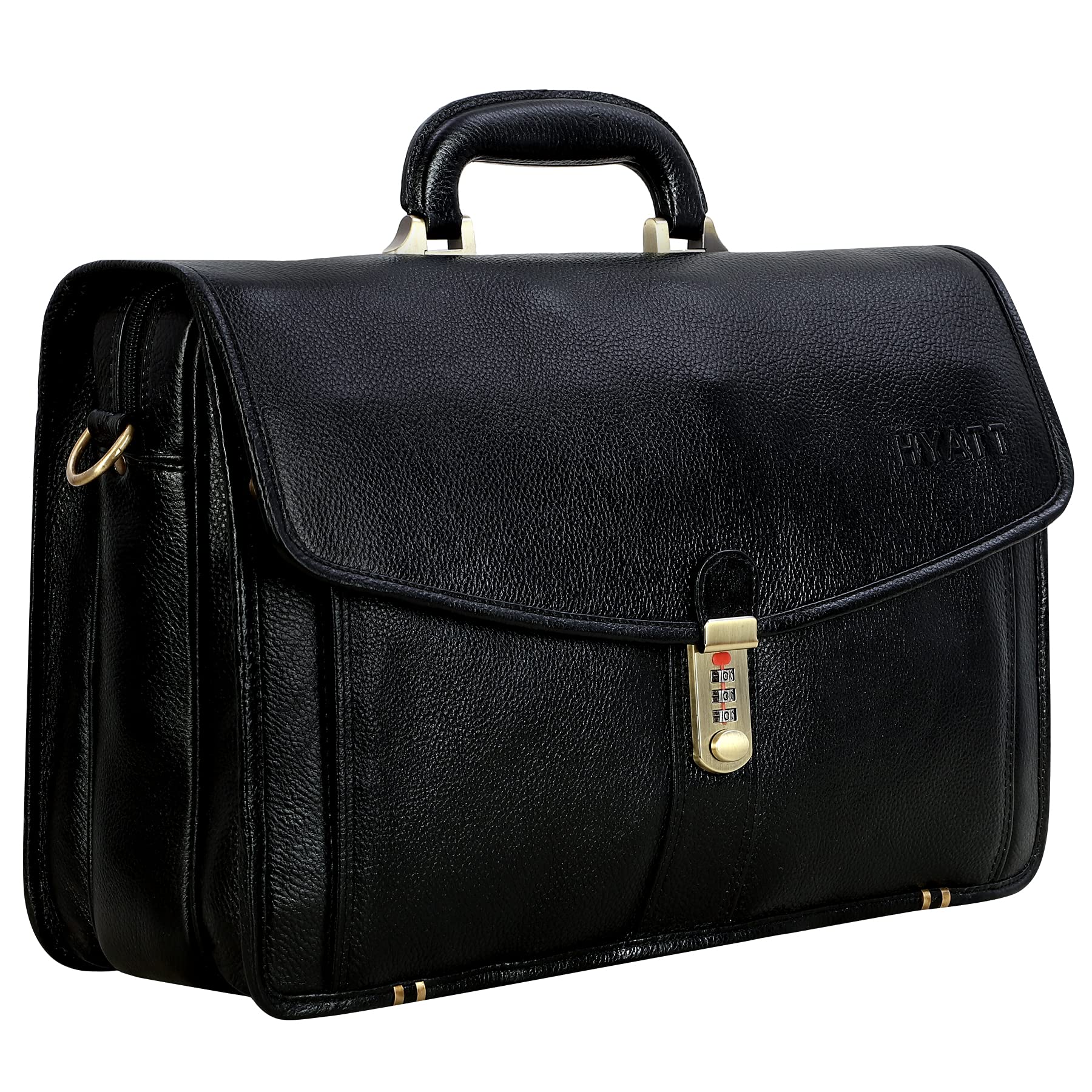 RICHSIGN LEATHER ACCESSORIES 17 Inch Mens Leather Briefcases Laptop Office Bags (Black) (B07XZM6P9S) Amazon Price History, Amazon Price Tracker