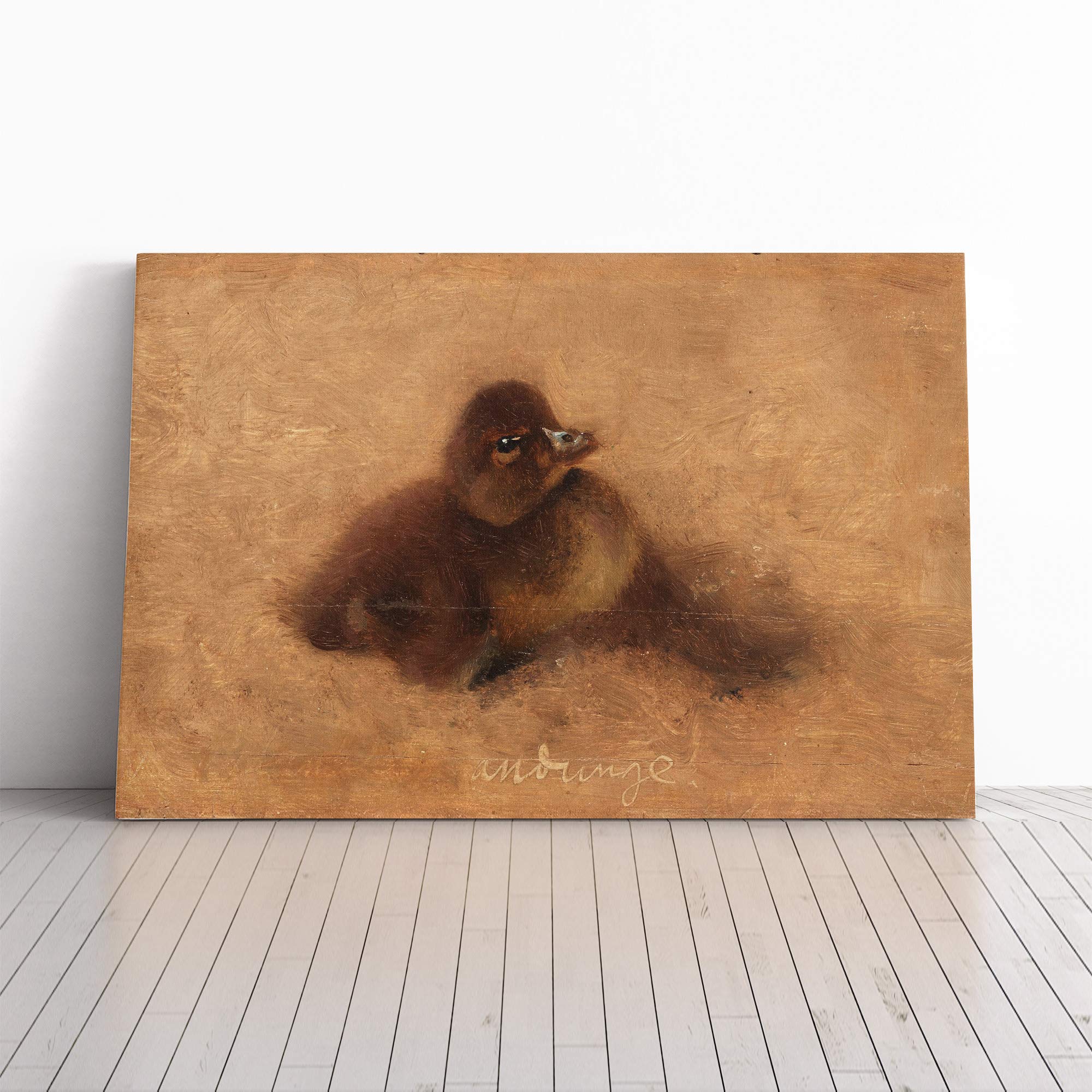 Bruno Liljefors Duck Duckling Canvas Print | Gallery Wrapped 30mm Frame Wall Art | 24x16 inches | Ready to Hang | Modern Bird Picture | Living Room Bedroom Lounge Office