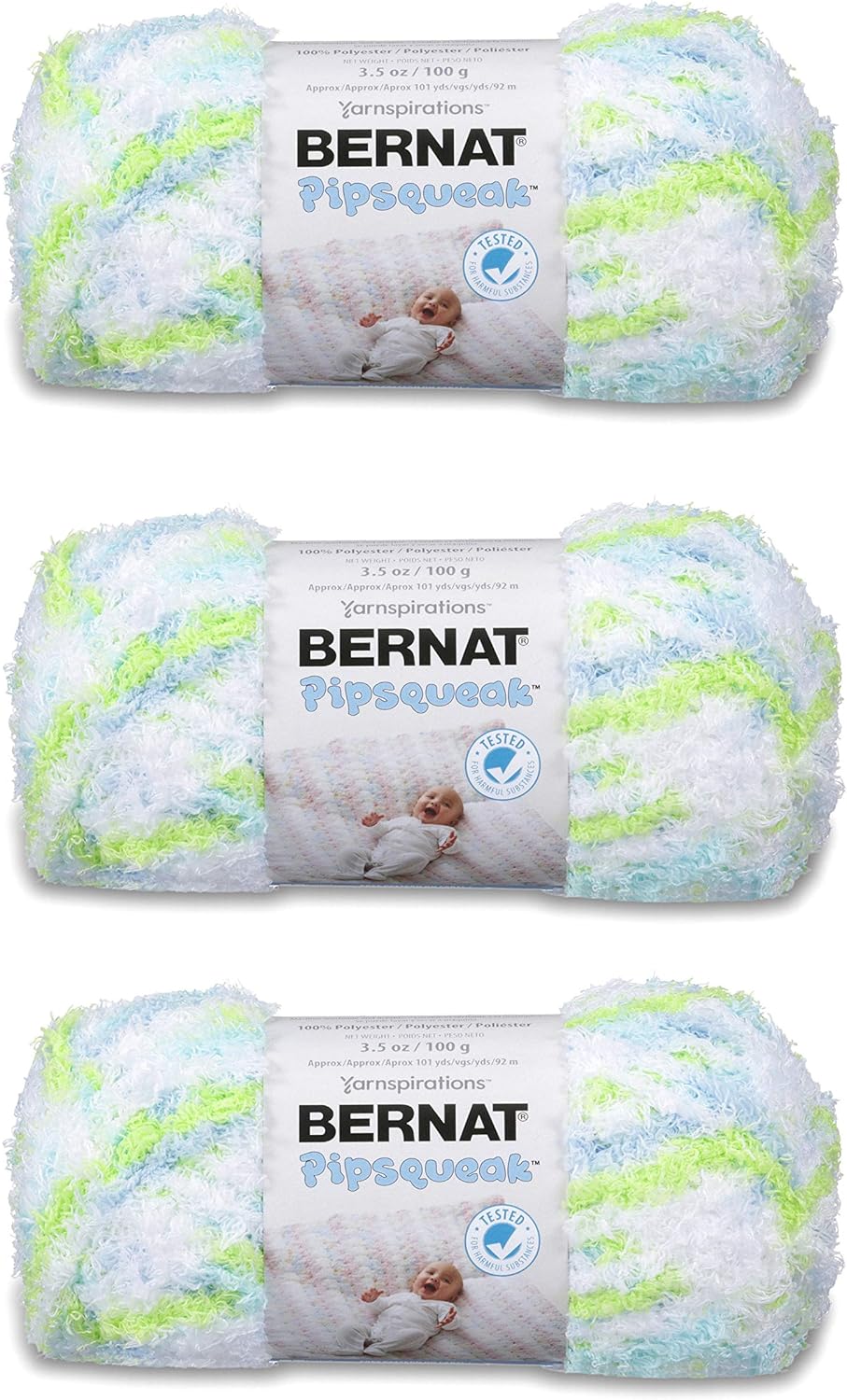 Bernat Pipsqueak Yarn (3Pack) Funny Bunny Print 162059597443