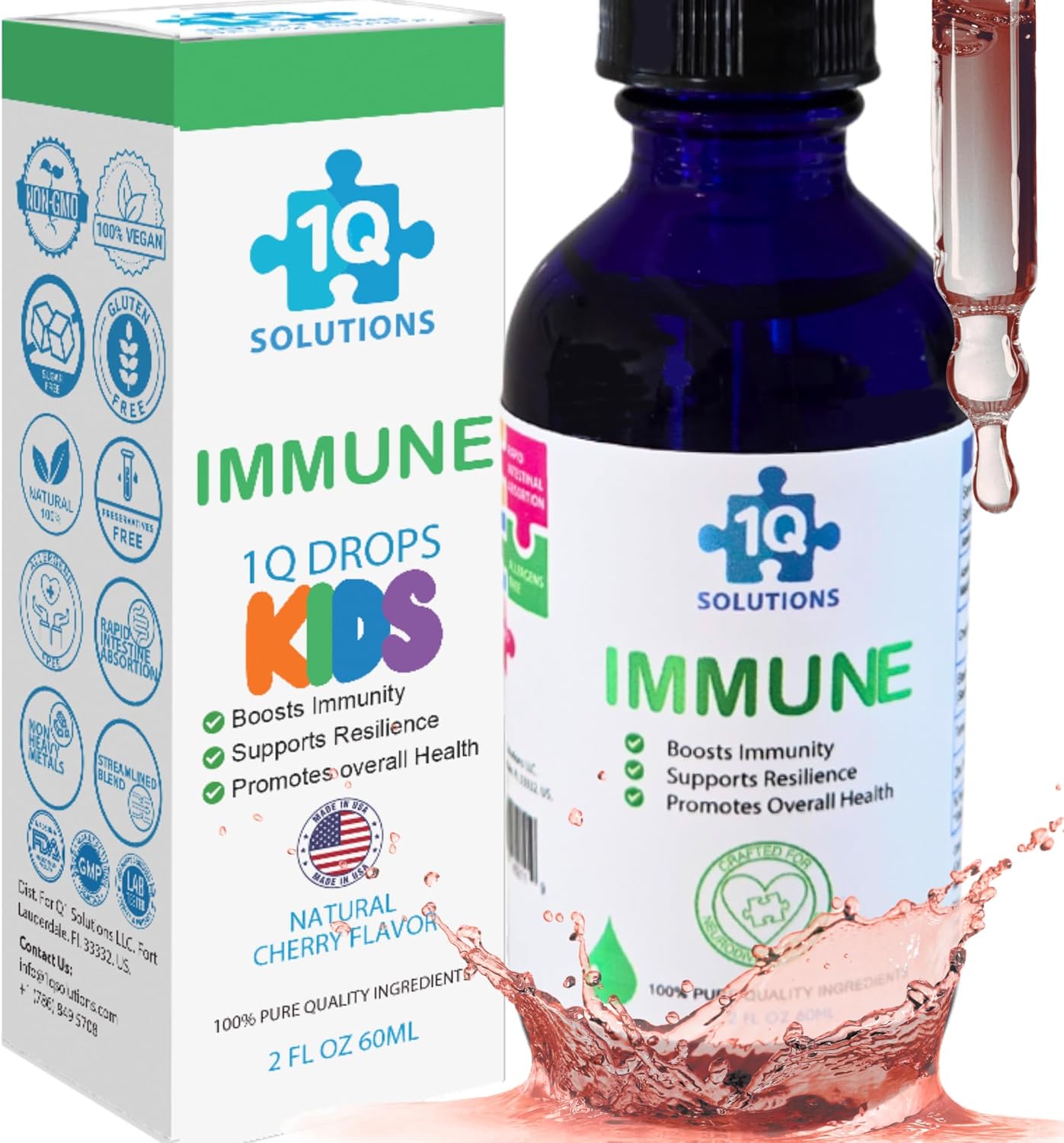 Focus Kids Enhances Clarity Liquid Drops | Acetyl L-Carnitine, Vitamin B1,B6,B12 & Folate | Sugar-Free, Vegan, Gluten-Free, Non-GMO | Cognitive & Attention Support | Advance Absorption | 2 Fl Oz