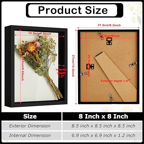 Miniatura 2 de 12 marcos de madera para caja de sombra, marco de caja de sombra, marco de fotos para recuerdos, artículos de bebé, recuerdos de boda, manualidades,