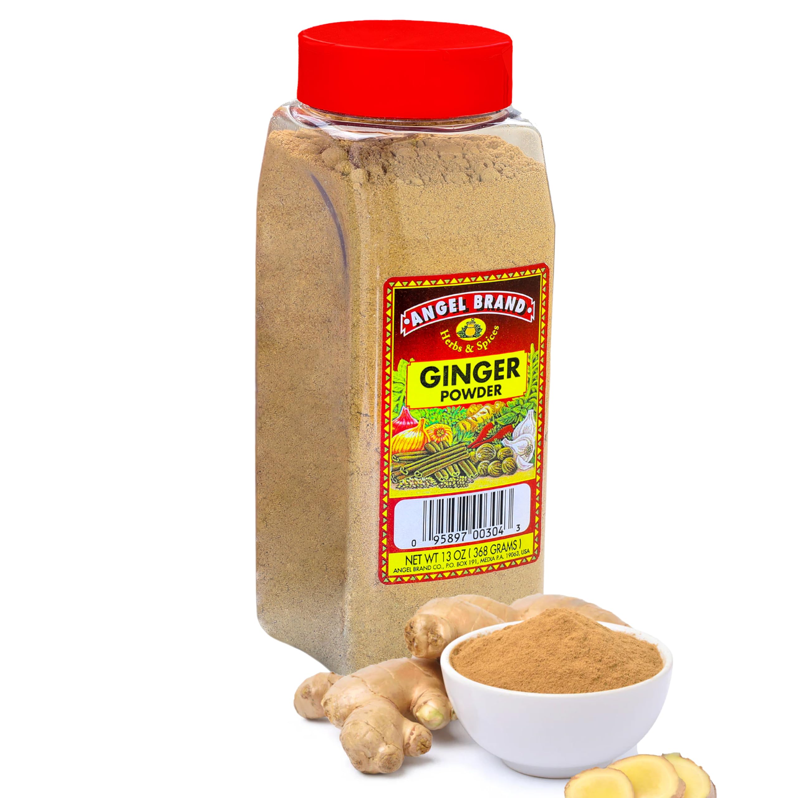 Angel Brand Ginger Powder 13 oz Bottle – Premium Ground Ginger Root Powder for Baking, Cooking, Smoothies, and Spice Blends.