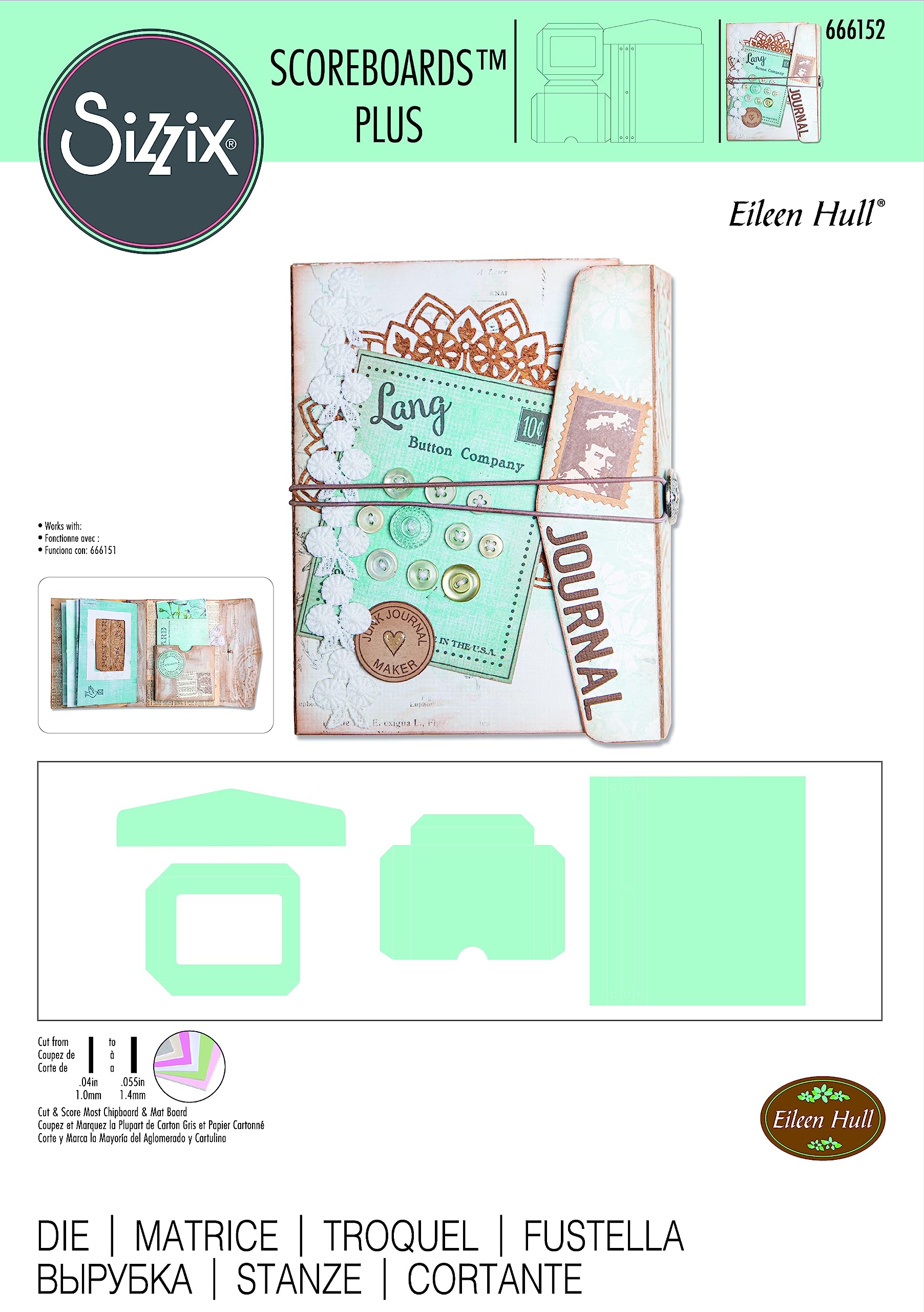 Sizzix ScoreBoards Plus Die Frame Pocket Journal by Eileen Hull