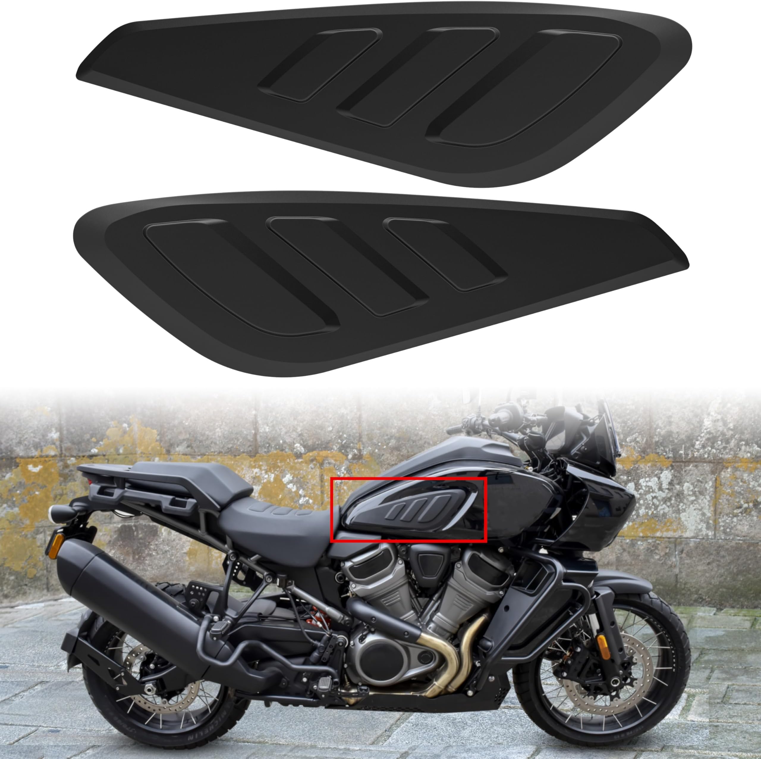 Motorcycle Fuel Tank Knee Pad for Pan America 1250, Rubber Tank Side Panels Protector Stickers For Harley Pan America 1250 ADV PANAMERICA 1250S Special 2021 2022 Accessories（2PCS）