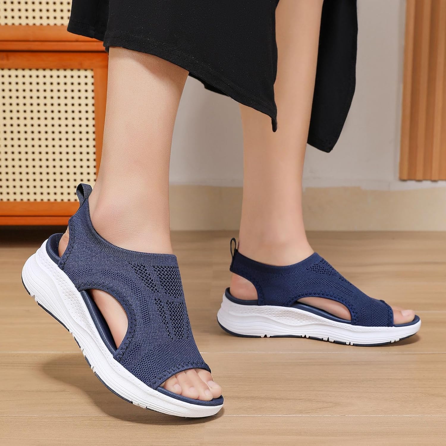 GoodValue Womens Comfortable Orthopedic Sandals Arch Support Ladies Walking Sport Athletic Sandals Open Toe Slip On Plantar Fasciitis Platform Dress Sandal 2 Inches Heel - Image 3