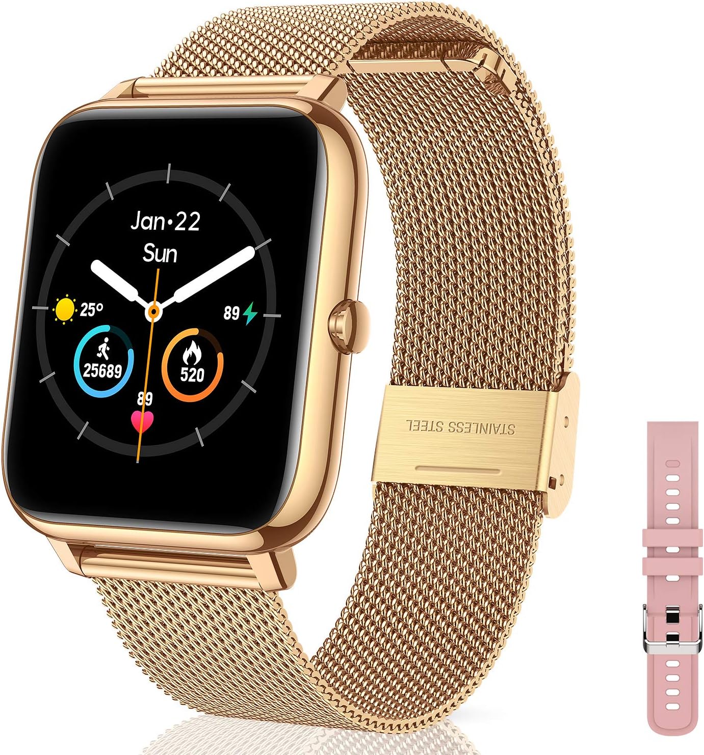 Smart Watch for Android Phones iOS Waterproof Smart Watches for Women Men Sports Digital Watch Fitness Tracker Heart Rate Blood Oxygen Sleep Monitor Touch Screen Compatible Samsung iPhone