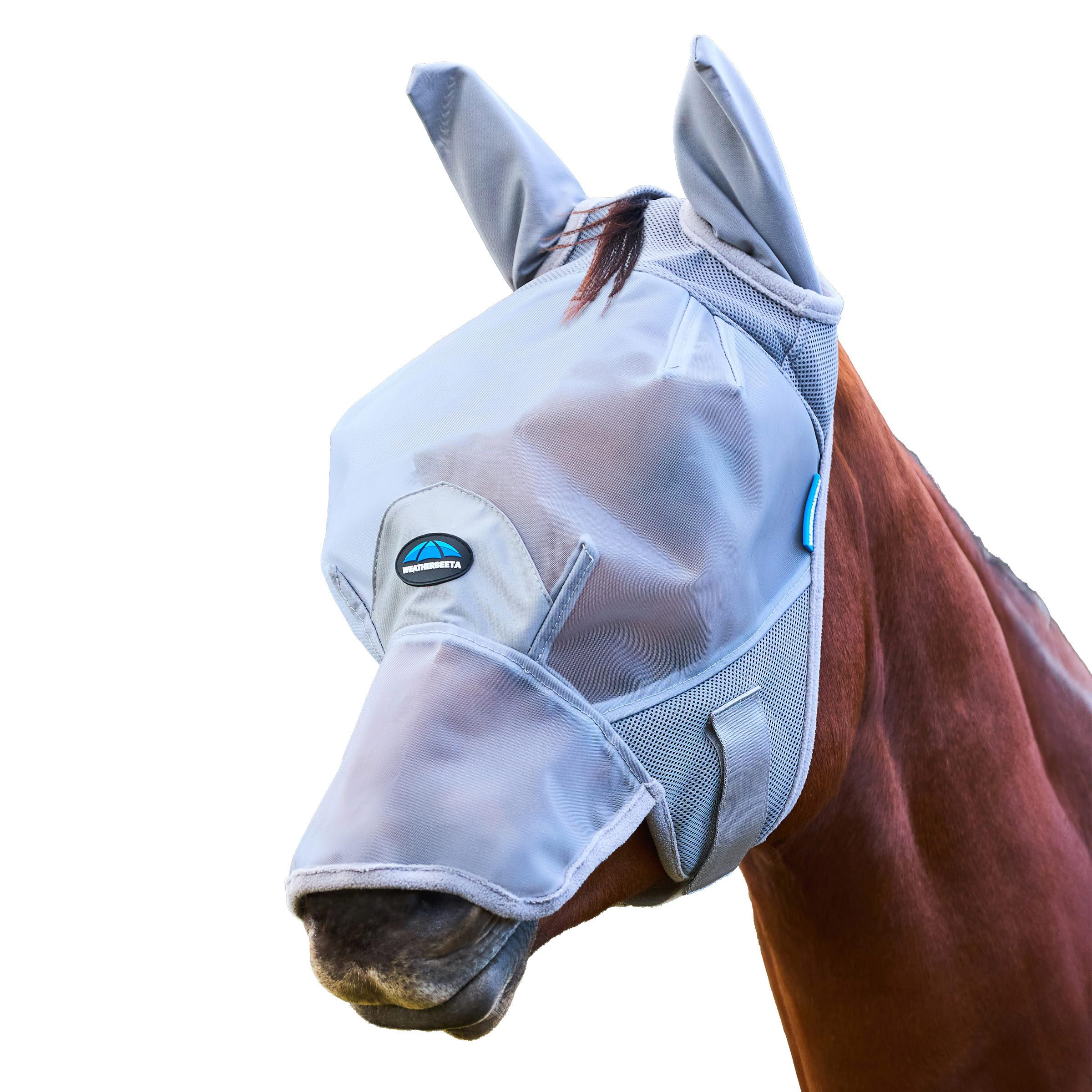 WeatherBeeta ComFiTec Fine Mesh Fly Mask with Ears & Nose, Grey, Small