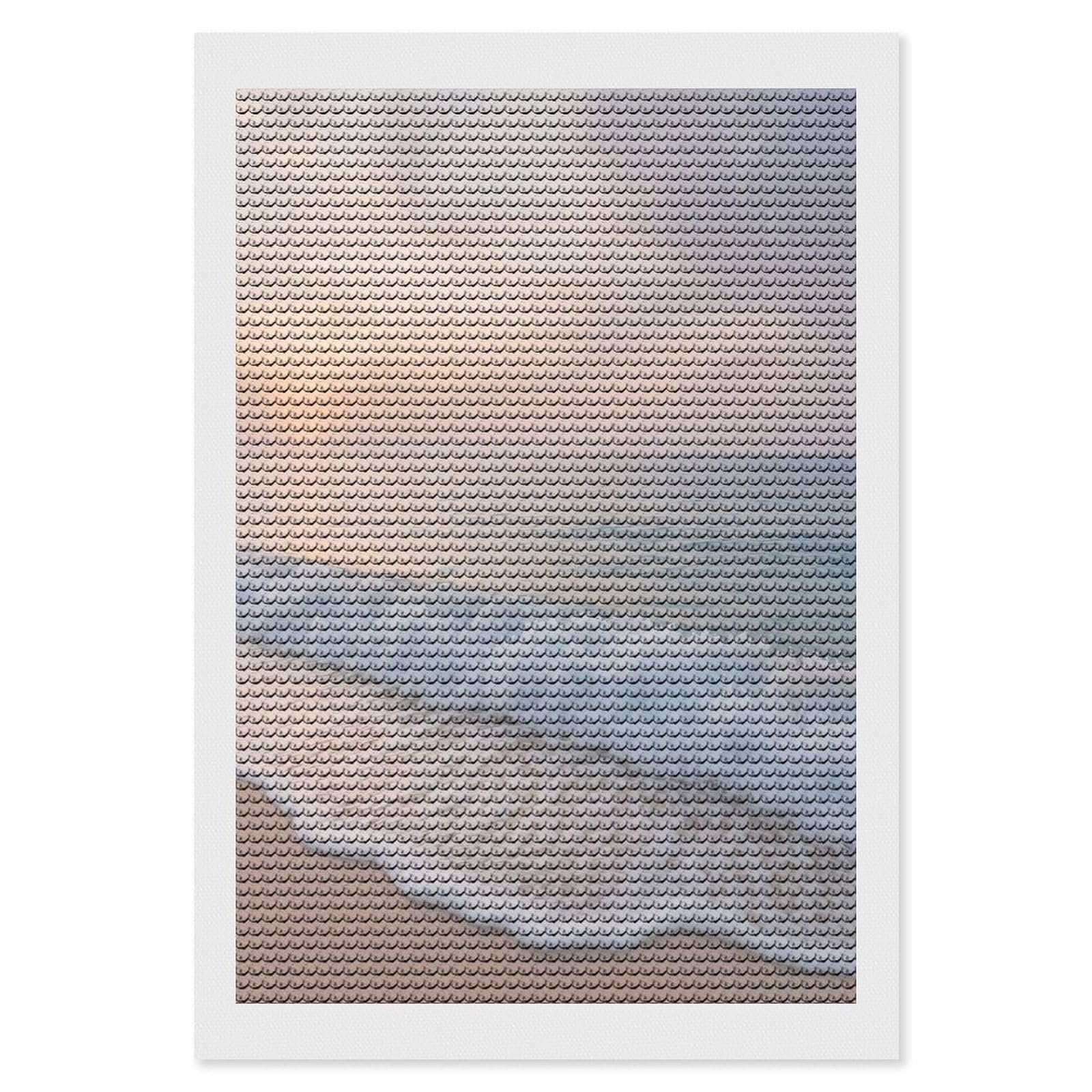 Junmoney Pastel Beach Waves at Sunset Diamond Painting Kit 8"x12", Easy Handmade Project, Cosy Home Accent, for Craft Lovers, Holiday Gift Idea
