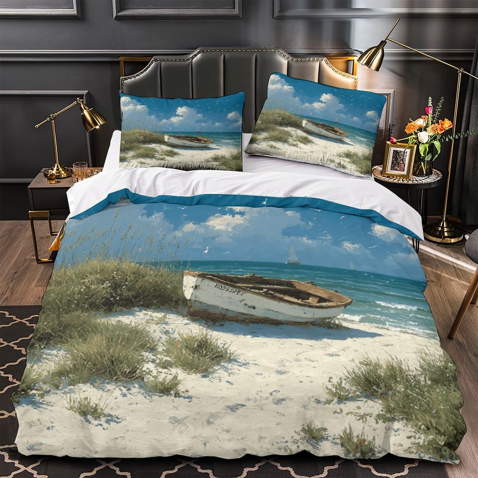 Basketball Parure de Lit Microfibre 3D Housse de Couette 220x240cm