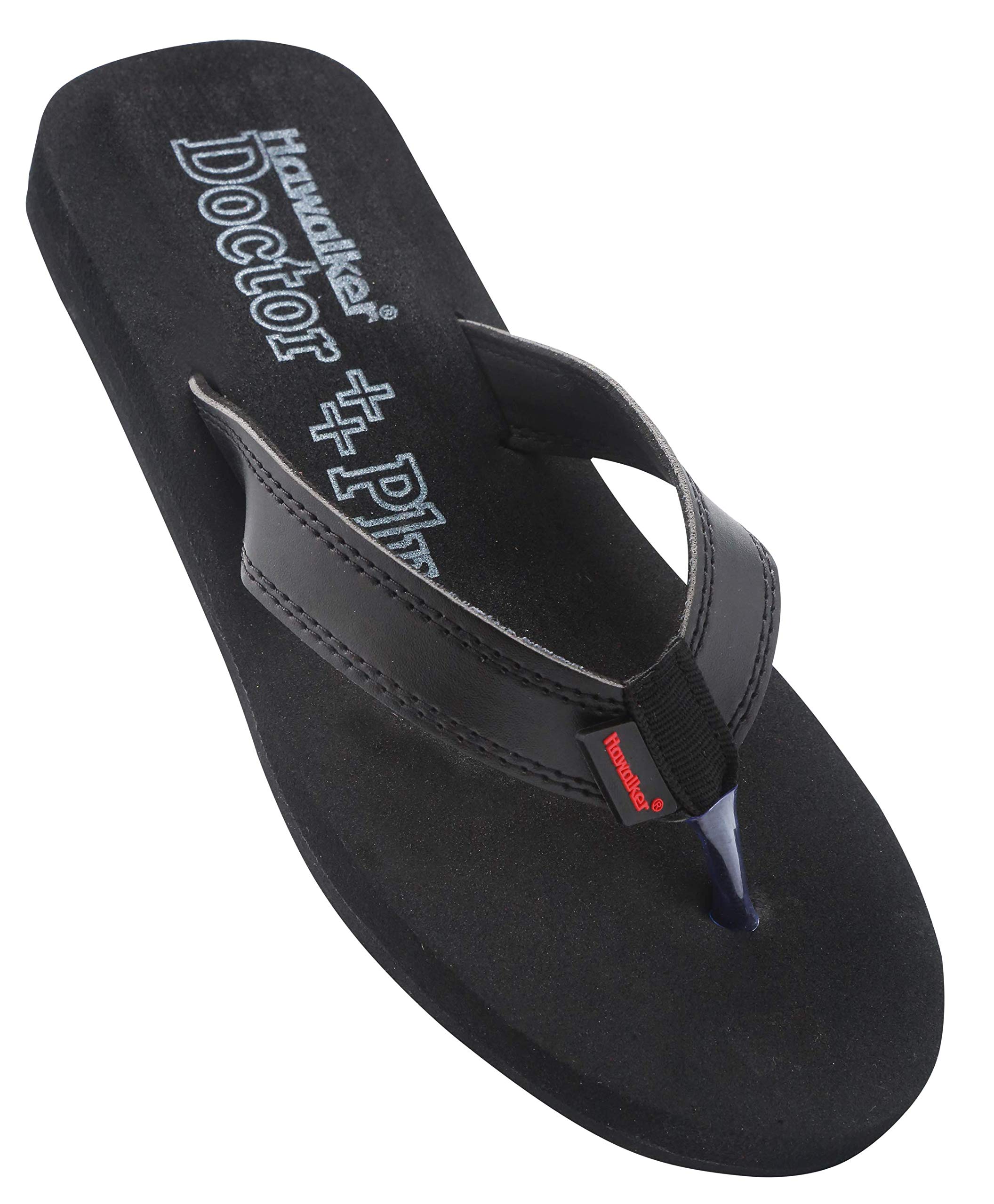 Hawalker Women's Premium Orthopedic Pain Relief Therapeutic and Diabetic Care Black Colored MCP Sandals (FC308)