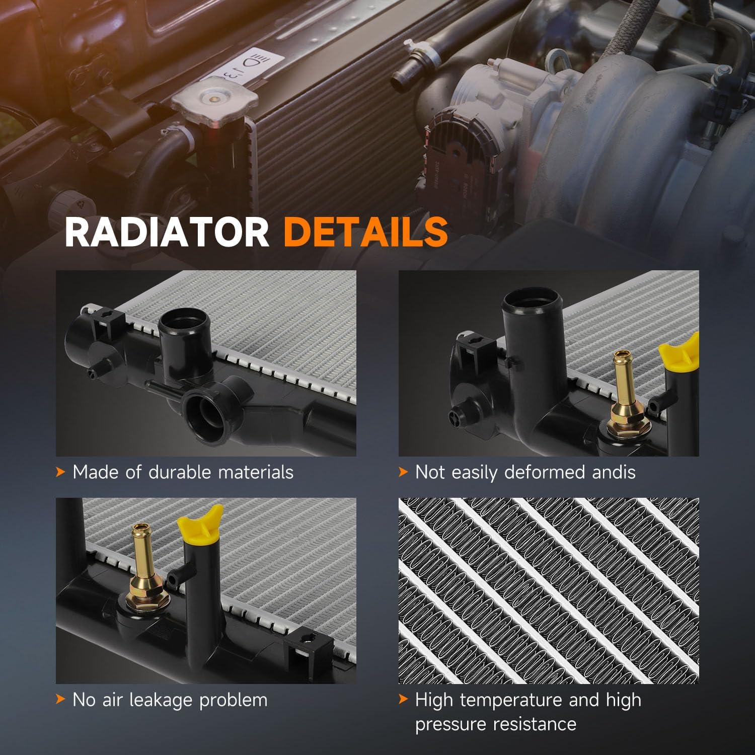 OCPTY 2271 Engine Coolant Radiator Compatible with 1999 2000 2001 2002 2003 for Lexus RX300 3.0L Replace# 2271,2272 Automotive Aluminum Core Radiator Assembly Car Radiators Auto Parts