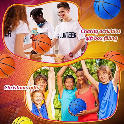 Miniatura 6 de HyDren Paquete de 6 pelotas de baloncesto de goma de tamaño oficial con bomba a granel para niños, jóvenes, adultos, pelotas de canasta para