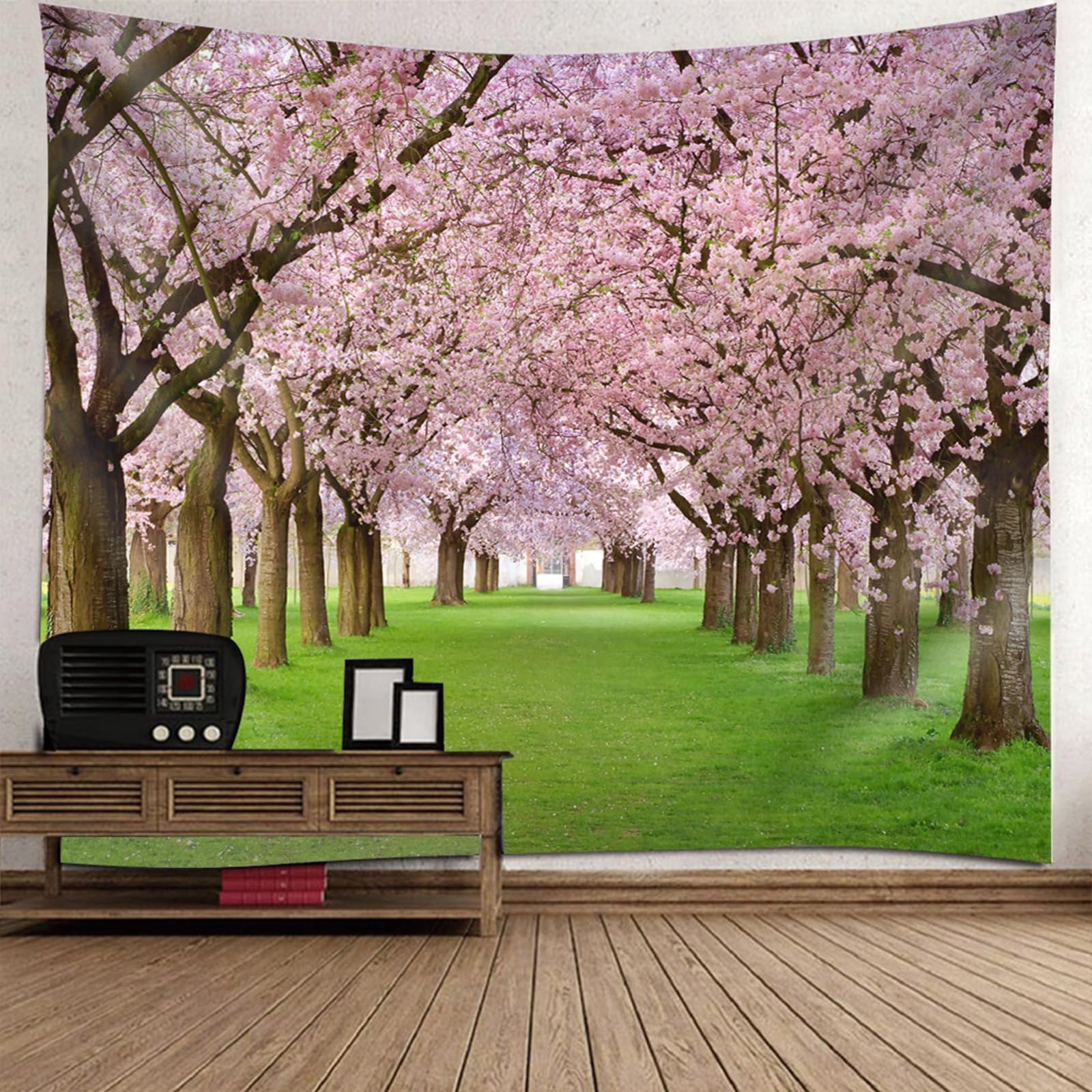 RDSGYZ Wandvorhang Landschaft Groß 256x350CM, Wandbehang Wandteppich Outdoor mit Motiv Bäume und Rasen Wandtuch Wanddeko Kinderzimmer Wohnzimmer Schlafzimmer Hintergrund