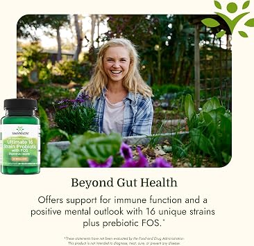 Swanson Dr. Stephen Langer's 16-Strain Probiotic with Prebiotic FOS for Gut-Health-Conscious Adults with 3.2 Billion CFU (60 Vegan Capsules)