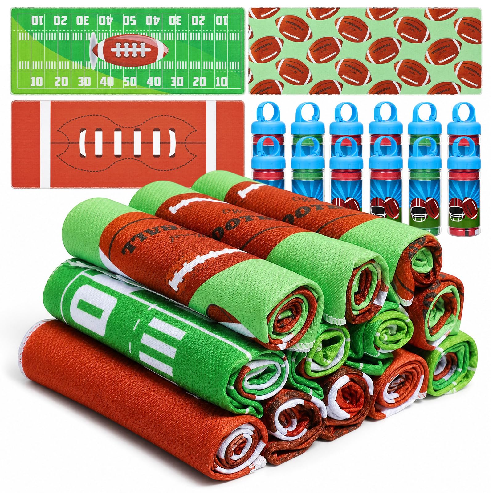 12 Stück Kühlhandtücher für Fußball, Golf, Baseball und andere Sportarten – atmungsaktiv, tragbar, schnelltrocknend, aus Mikrofaser, 81 x 30 cm (32 x 12 Zoll) – ideal als Geburtsta