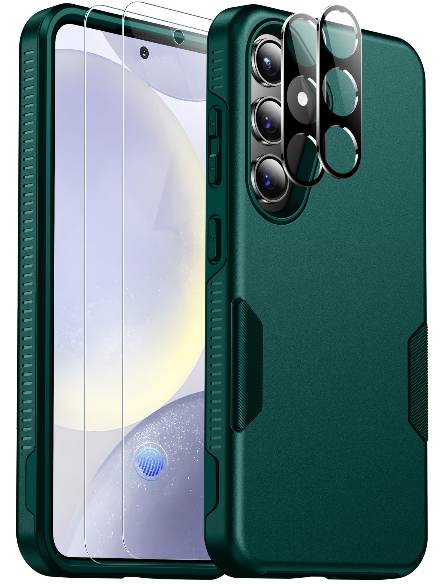 SPIDERCASEDesigned for Samsung Galaxy S24 Plus Case, [10 FT Military Grade Drop Protection] Heavy Duty Shockproof Phone Case for Galaxy S24 Plus 2024, Dark Green