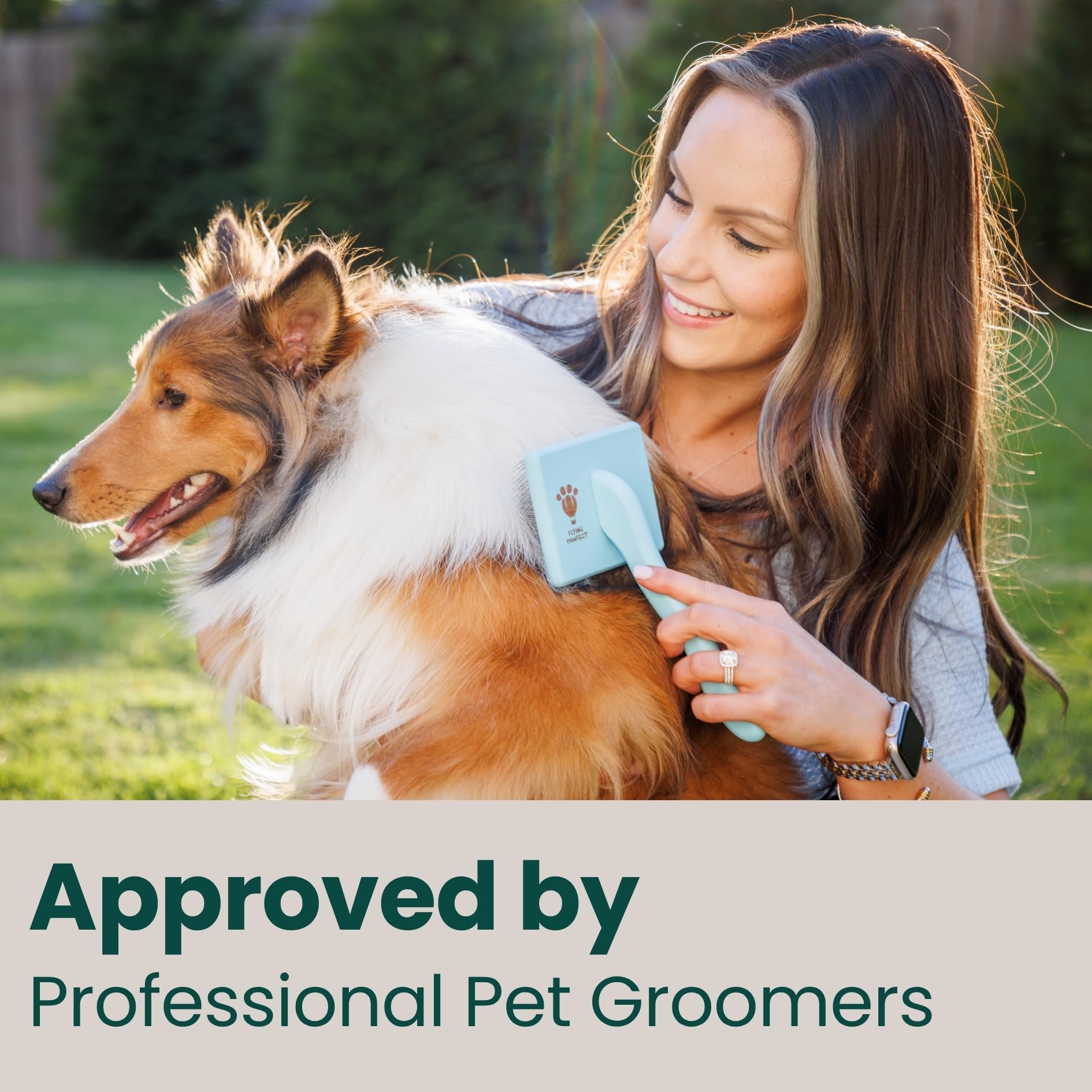 Cepillo para mascotas con pasadores de acero inoxidable para aseo de masajes suaves, para desenredar, desprendimiento de pelo y capa inferior, regalo ideal para peluqueros profesionales de mascotas