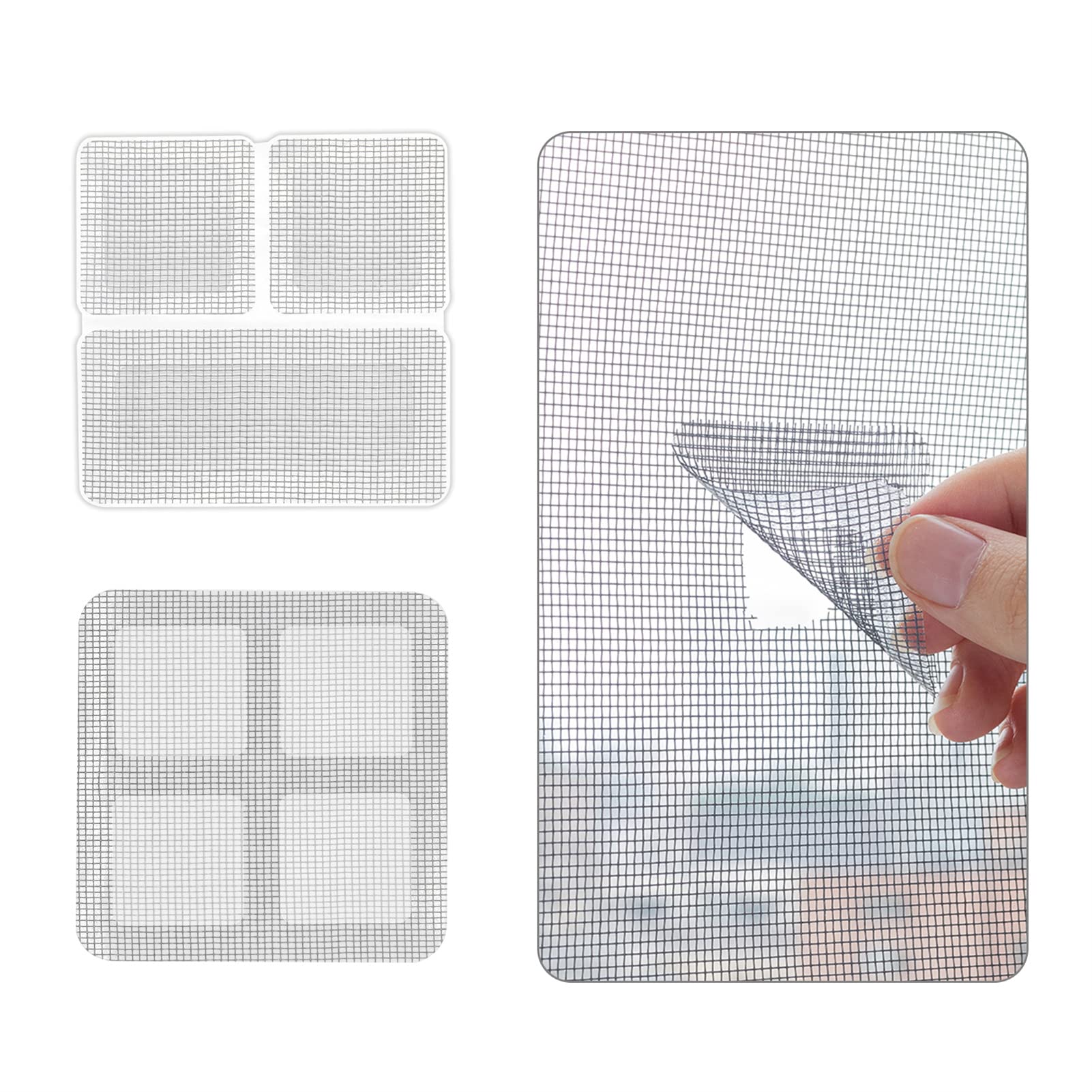 22 Pcs Window Screen Repair Kit, Door Window Screen Repair Tape, Strong Self-Adhesive Screen Tape Mesh Repair Waterproof, Used to Cover Window and Door Screens, Gray, SCXFT22