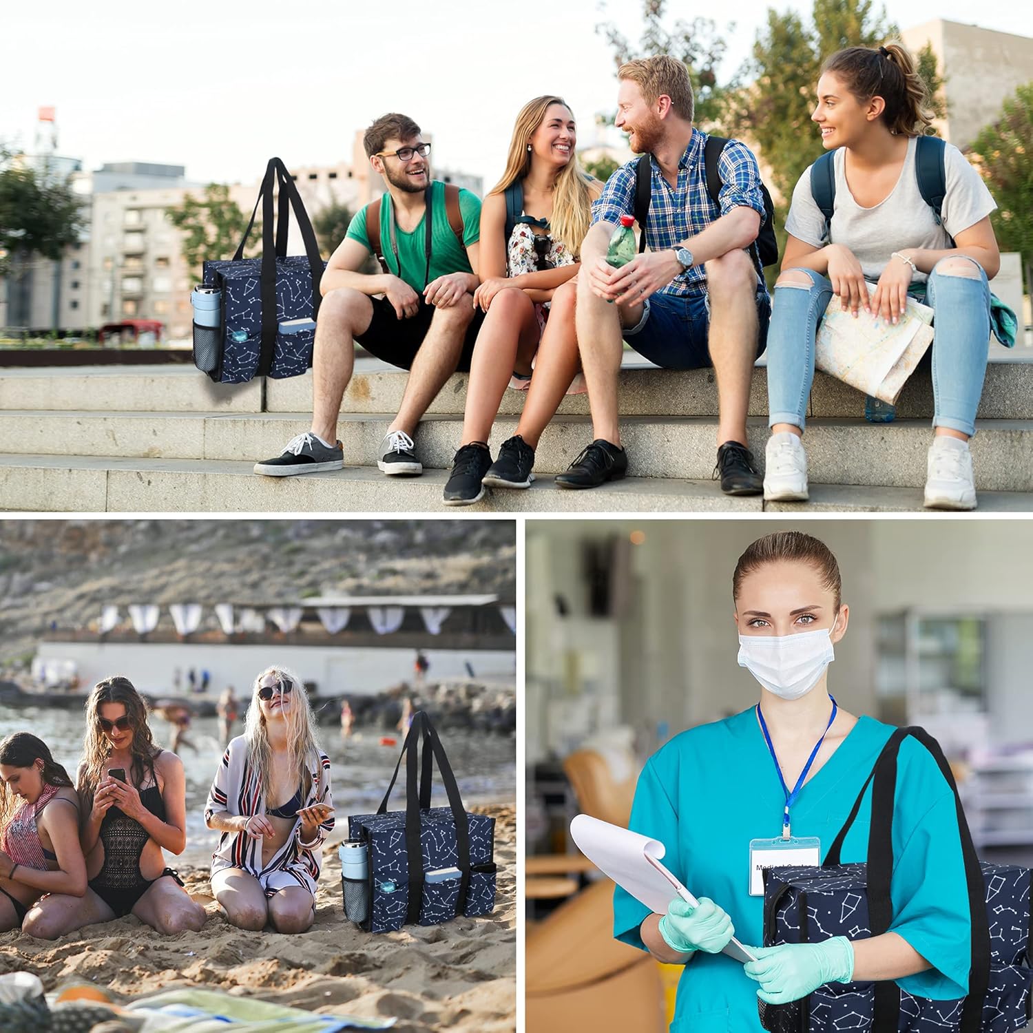 HoogaLife Nurse Bag for Work with Multiple Pockets, Waterproof Tote Organizer for Medical Supplies - Image 2