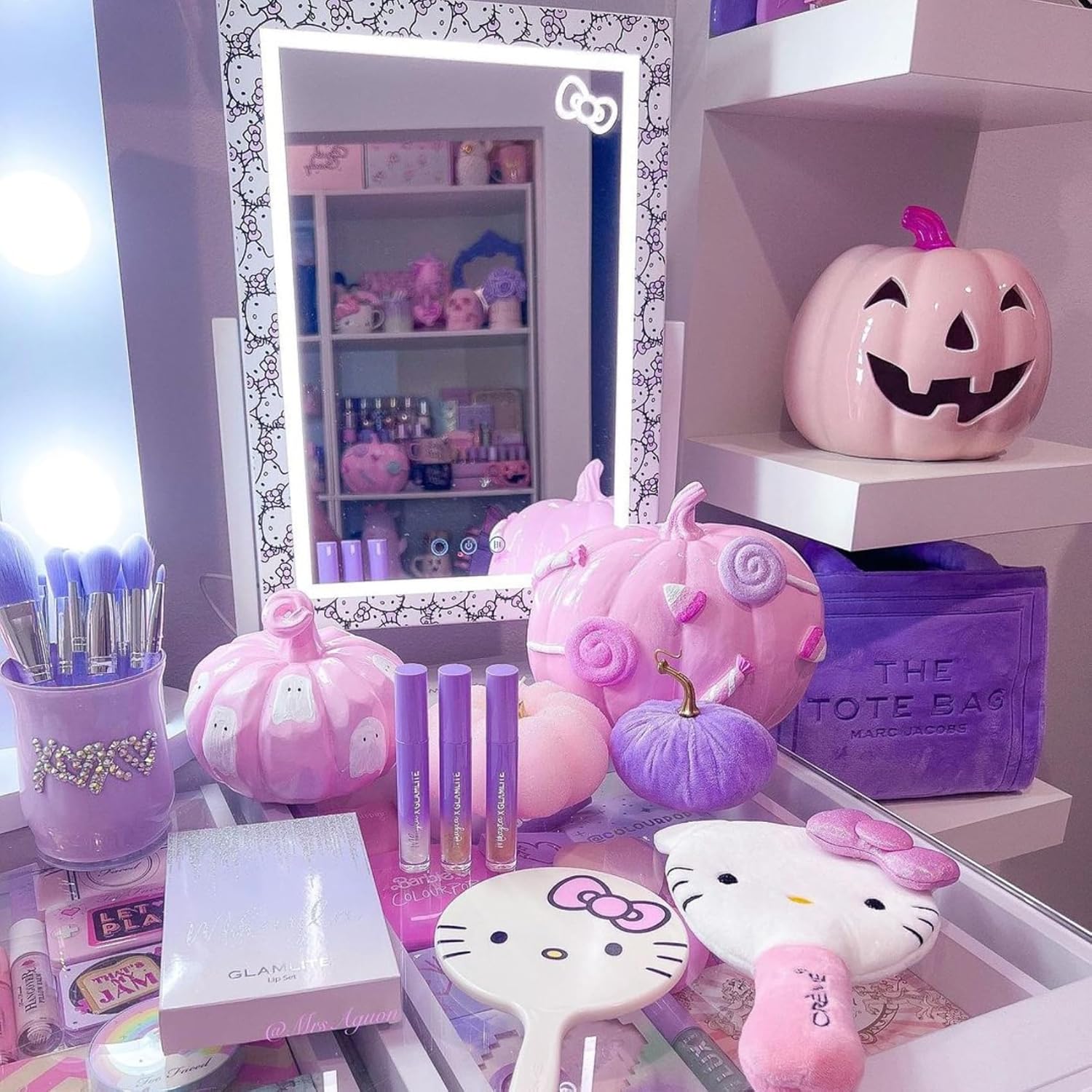 Impressions Vanity Hello Kitty Cute Tri Tone LED Makeup Mirror, Lighted Vanity Mirror with Lights and 3X Magnification, 360 Degree Swivel Mirror with Touch Sensor Switch Impressions Vanity Hello Kitty Cute Tri Tone LED Makeup Mirror, Lighted Vanity Mirror with Lights and 3X Magnification, 360 Degree Swivel Mirror with Touch Sensor Switch