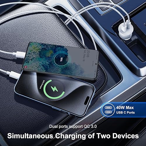 Miniatura 6 de Cargador rápido USB C para automóvil con cable tipo C para iPhone 15 Pro Max15Pro15 Plus, paquete de 2 cables de carga de 6 pies con adaptador de