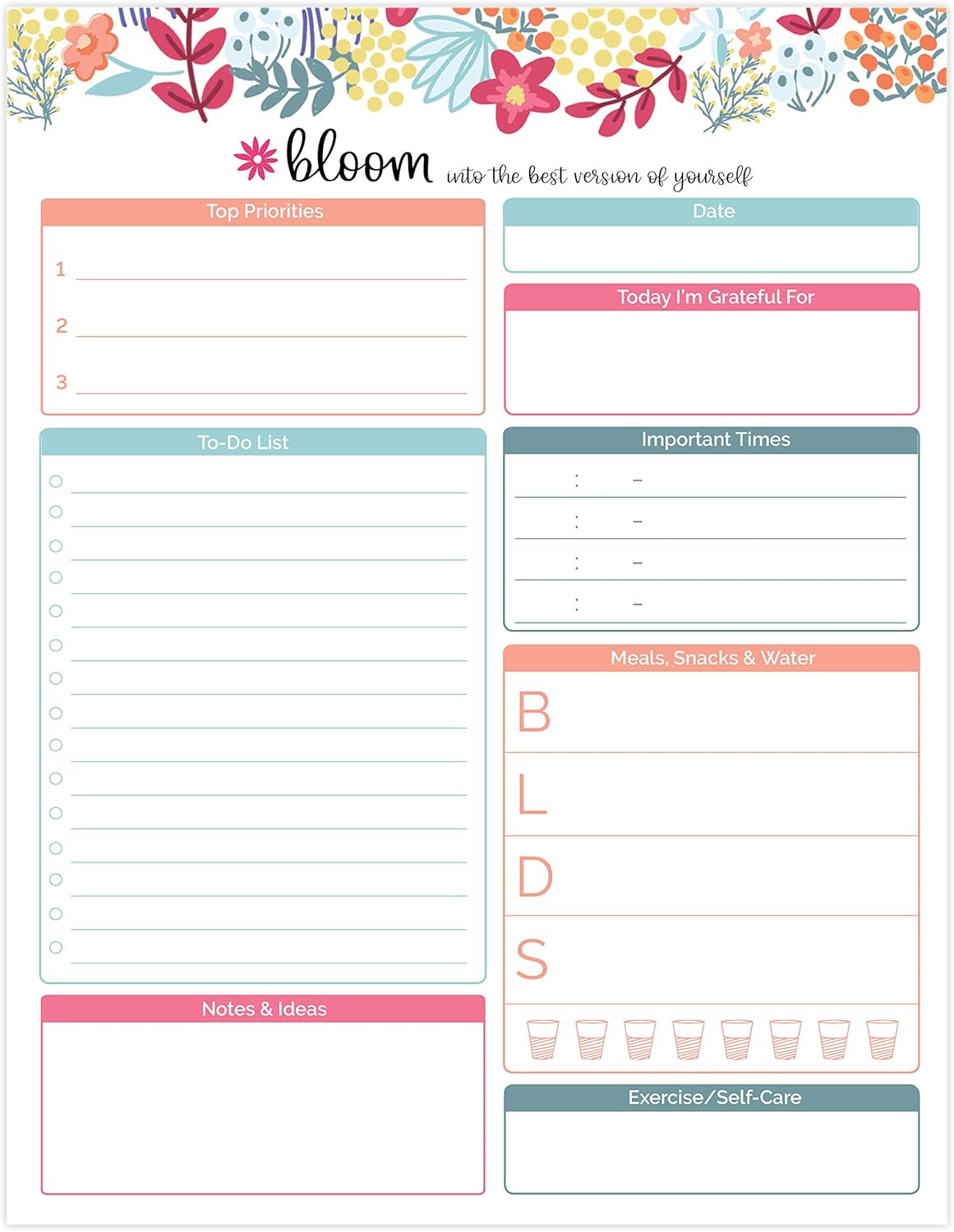 bloom daily planners Daily Planning System Tear Off to Do Pad Undated