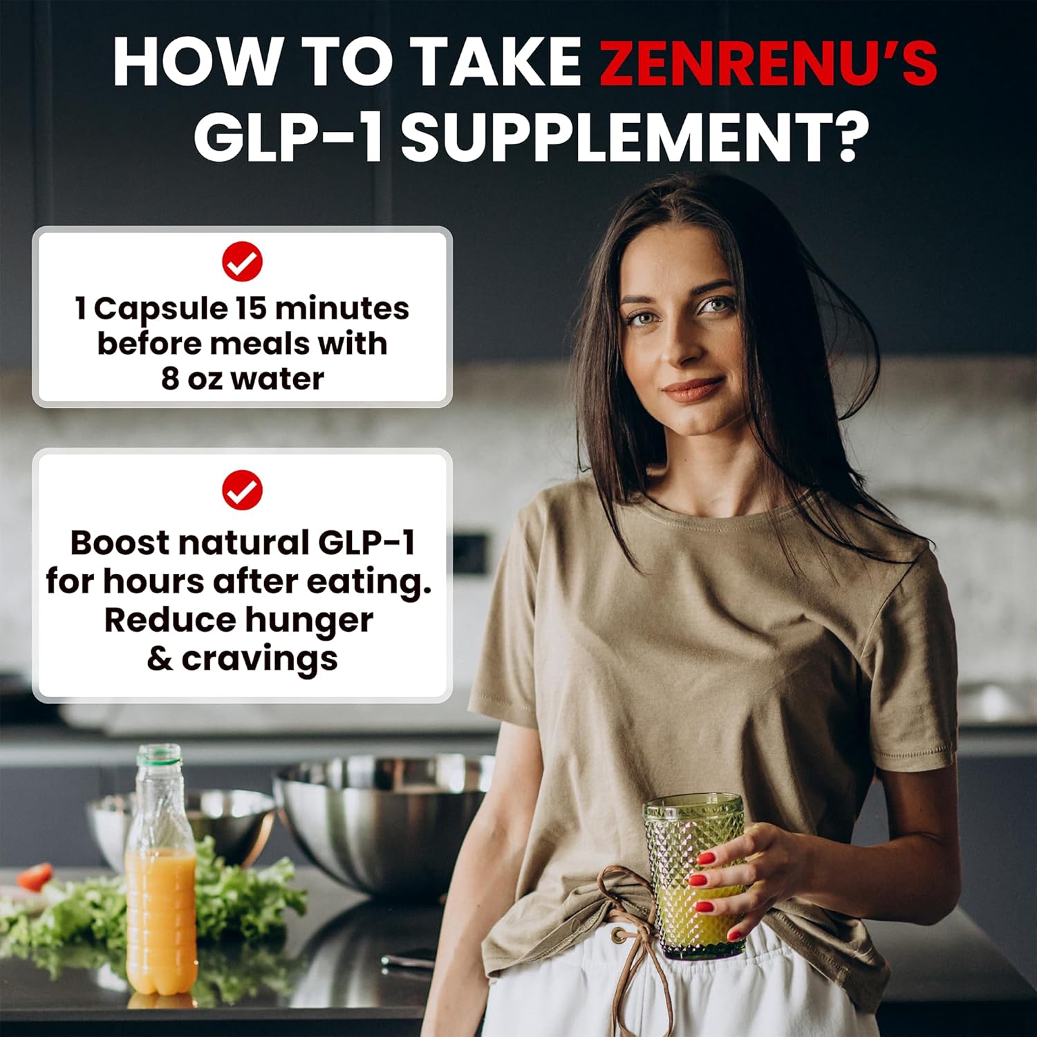 Zenrenu Glp-1 Supplement For Women - Natural Appetite, Sugar...