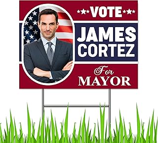 Political Vote Elect Custom Yard Signs, With Stakes 18x24-inch Yard Sign, Custom Vote Lawn Sign, Election Sign,Yard Sign,Outdoor, Weatherproof Corrugated Plastic