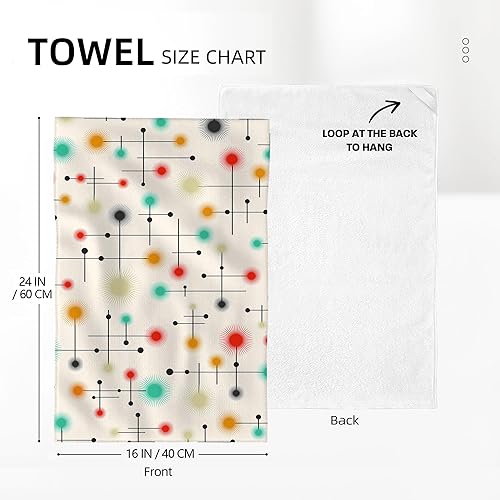 Miniatura 2 de Juego de toallas de cocina modernas de mediados de siglo, paños de cocina retro absorbentes para cocina, toallas de mano, paños de cocina para