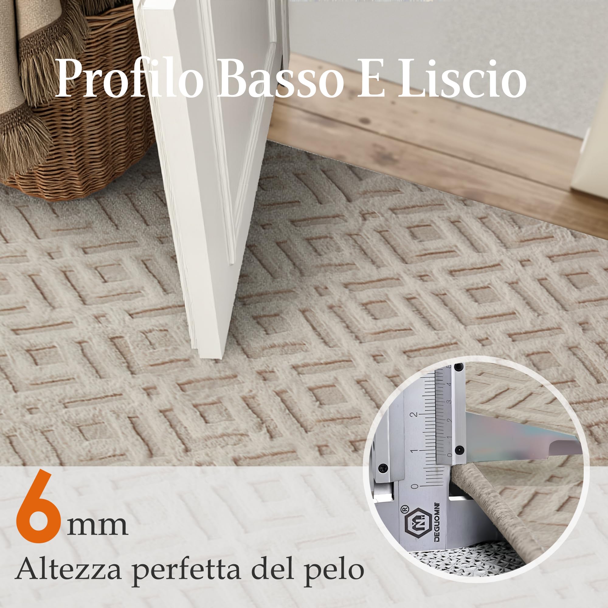 PureCozy Tappeto Salotto 160x230cm Beige Antiscivolo Lavabile Camera da Letto Grande Tappeti Moderno 3D Geometrico Carpet Sala Soggiorno Cameretta Bambino Ufficio Pelo Corto Rug
