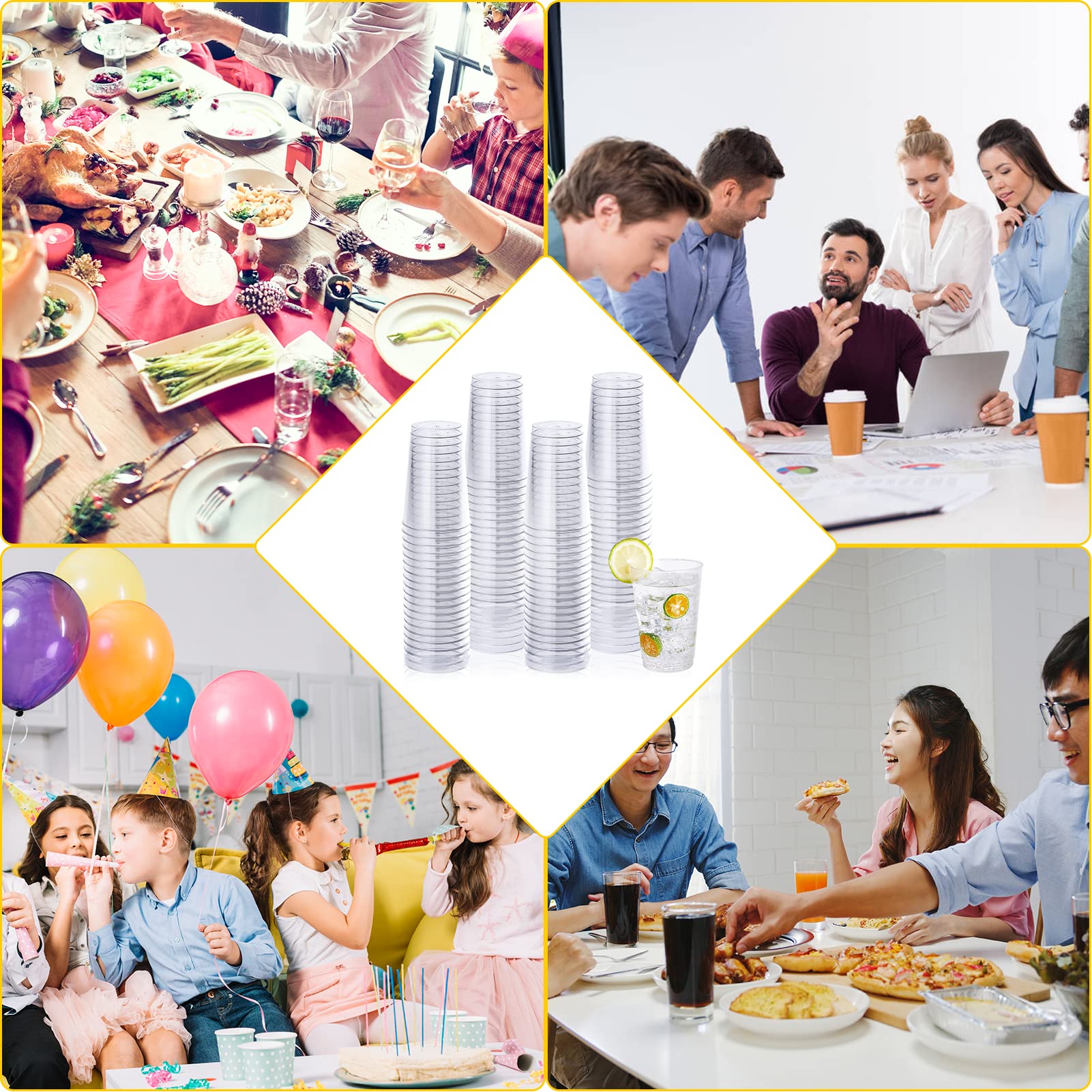 Vplus 150 Pack 12 OZ Clear Disposable Plastic Drinking Cups for Party — Amazon image 7