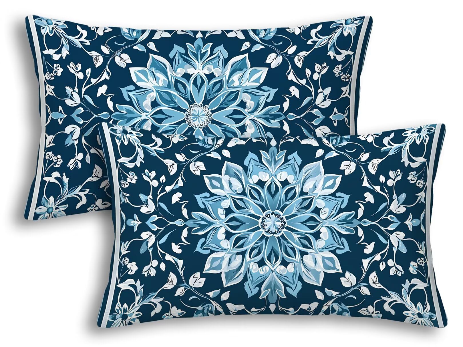 Housse coussin 40x80 bleu en velours : protégez et décorez vos vieux oreillers