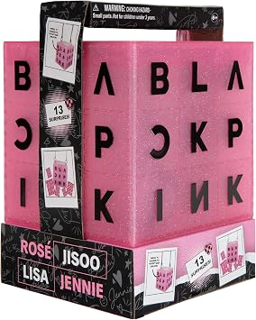 BlackPink VIP All Access Box - Includes 13 Surprises Inside, Like: Stickers, Polaroids of Lisa, Jennie, Jisoo & Rose, Phone Stand, Keychain/Lanyard, Glitter Barrettes, and Glitzy Glasses (BPK0047)