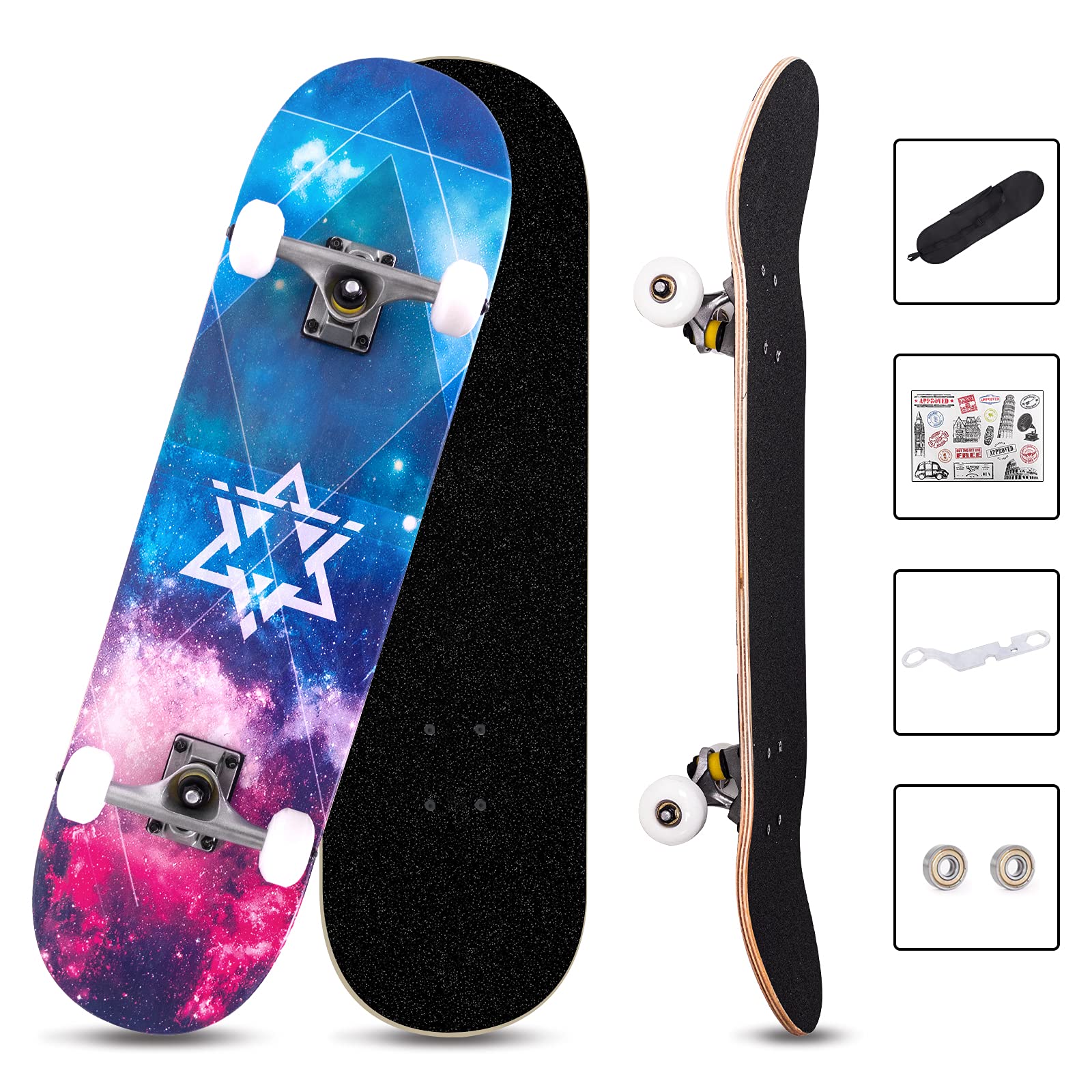 Buy Nattork Skateboard Beginner Skateboards 31Inch Complete Skateboard