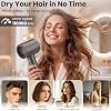 Secador de pelo iónico ligero Heyfeel con difusor para cabello rizado | flujo de aire potente para secado rápido, diseño compacto, operación más silenciosa, 5 modos de calor, concentrador incluido, para hogar y viajes 3