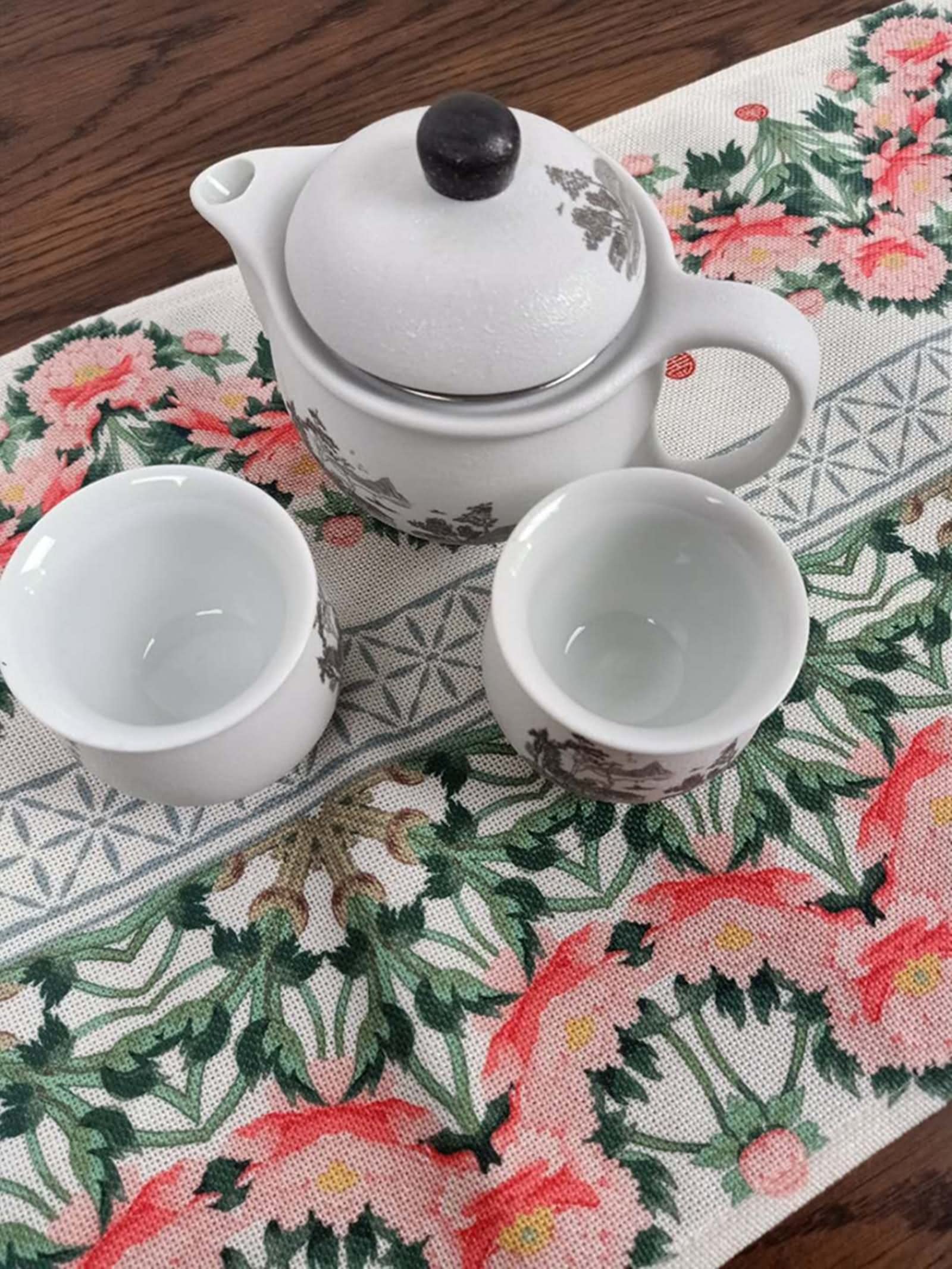 Mantel Camino de Mesa, Centro de Mesa Decorativo Moderno Comedor Flor de Peonía Flor de Peonía Estilo 1 Poliéster 32x190CM