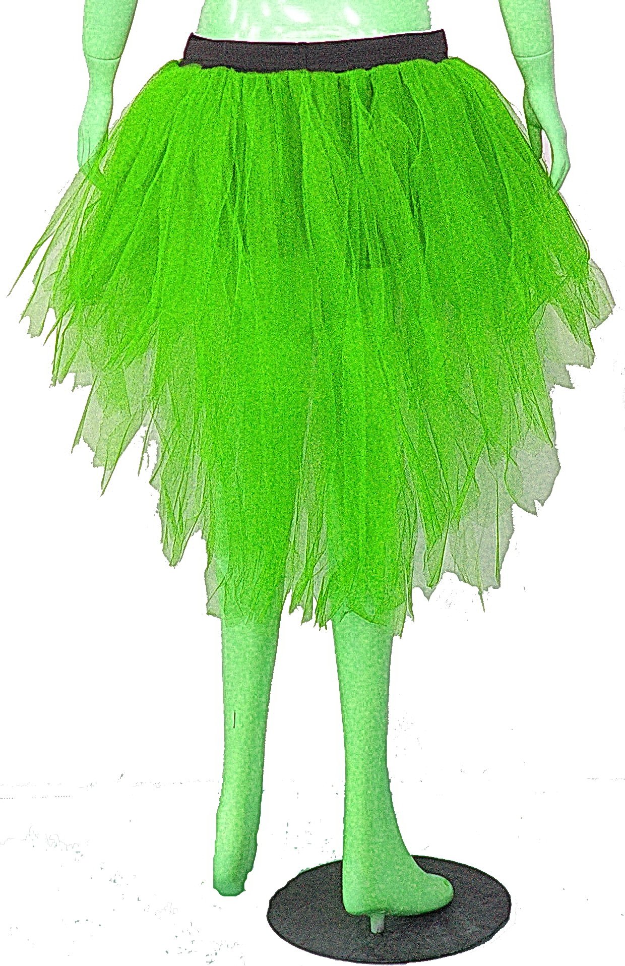 Neon Green 7 Layers Trashy Tutu Skirt Peacock Bustle Dance Fancy Costume Dress Party Halloween Christmas USA