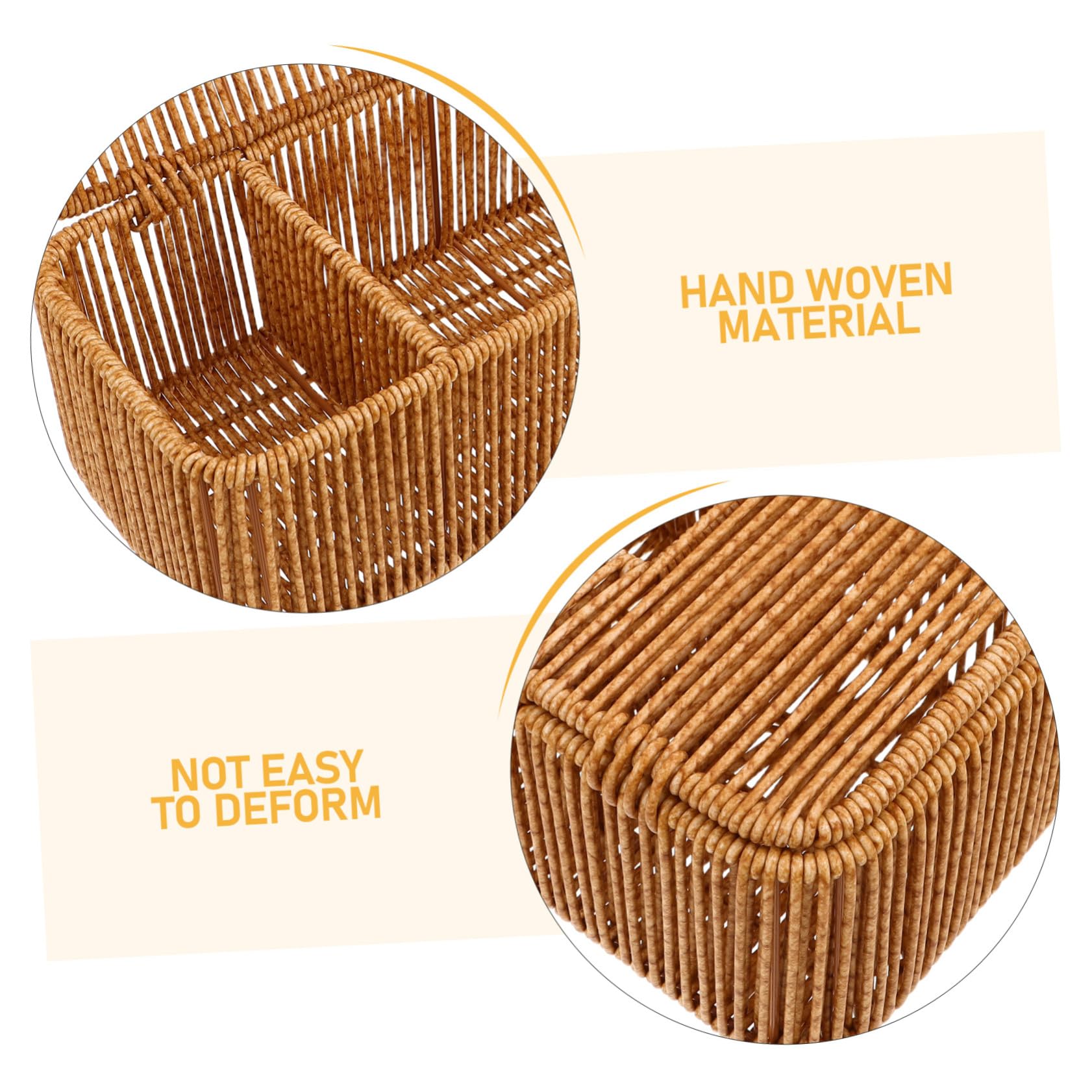 ABOOFAN 4 Piezas Caja de tejido de ratán japonés para cajas de tejido soporte para pañuelos decorativo organizador de pañuelos faciales portavasos plastico Chocolate