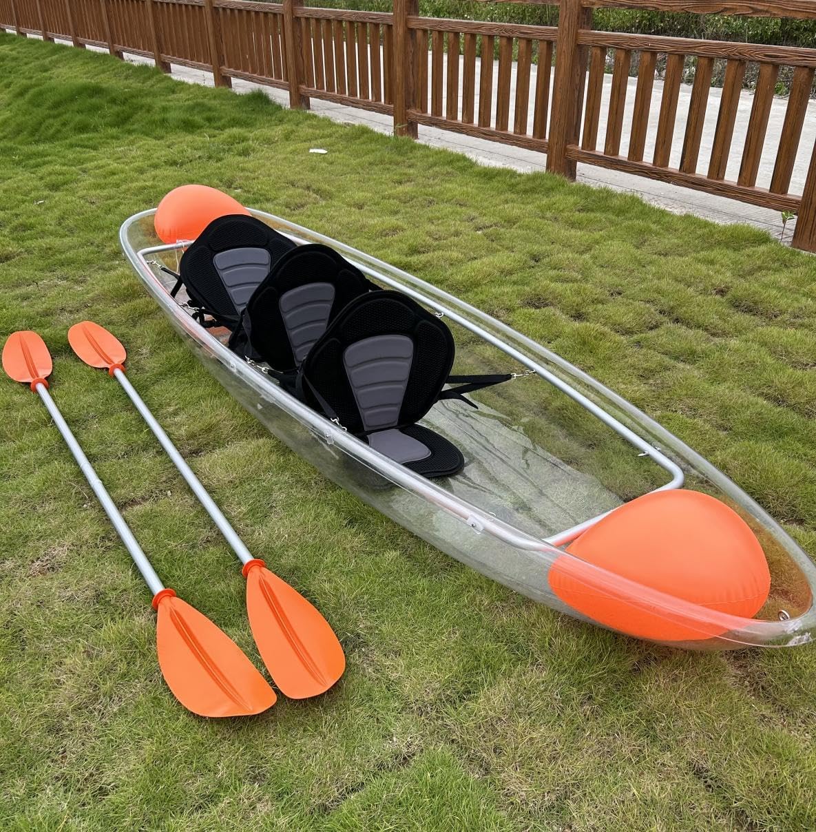 Clear Transparent 3 Person 11ft. Kayak Canoe with Colorful LED Lights NEW