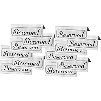4 7 X 1 5 X 1 3 Inches Weddings And Special Events Ideal For Restaurants 12 Pack Juvale Reserved Metal Table Tent Sign Cooking Dining Home Kitchen Mymobileindia Com